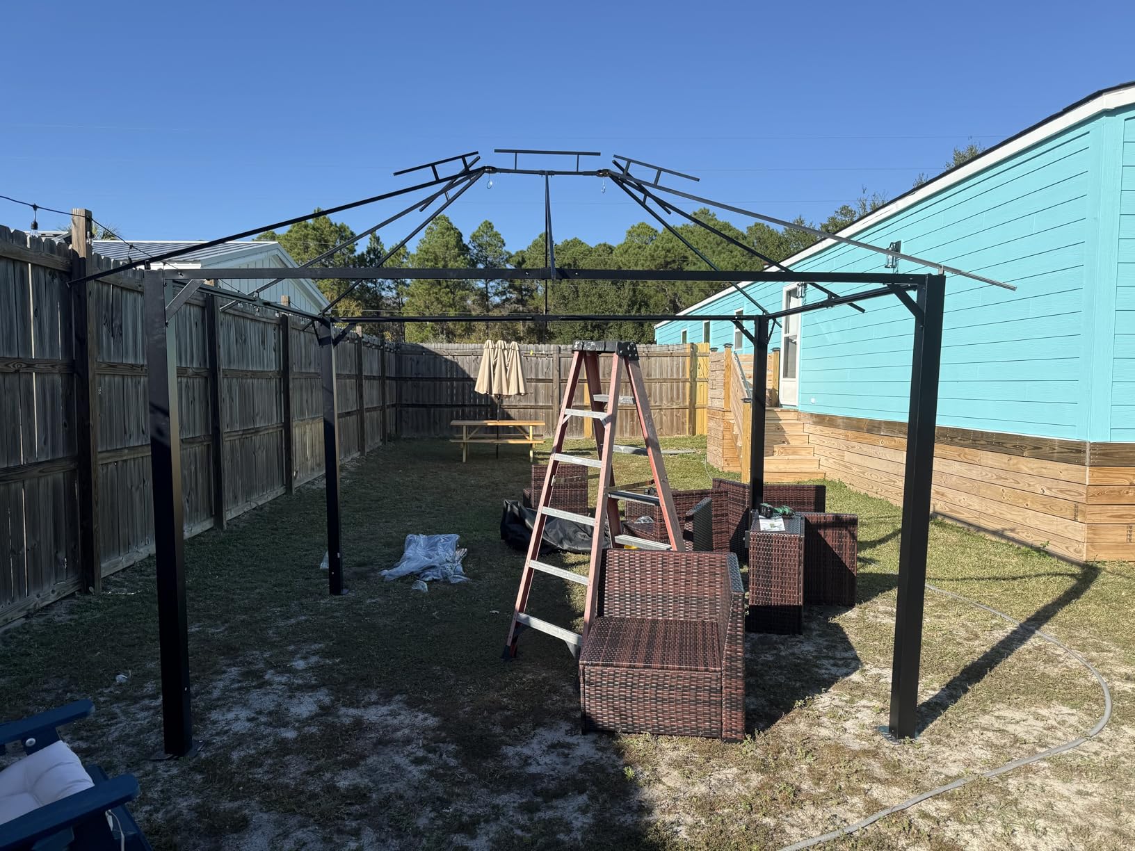 Aoxun Outdoor Gazebo for Patio 10x12, Metal Frame Canopy with Double Roofs, Heavy Duty Party Tent and Shelter with Mosquito Netting and Privacy Screen for Backyard, Lawn, Garden, Deck customer photo 2
