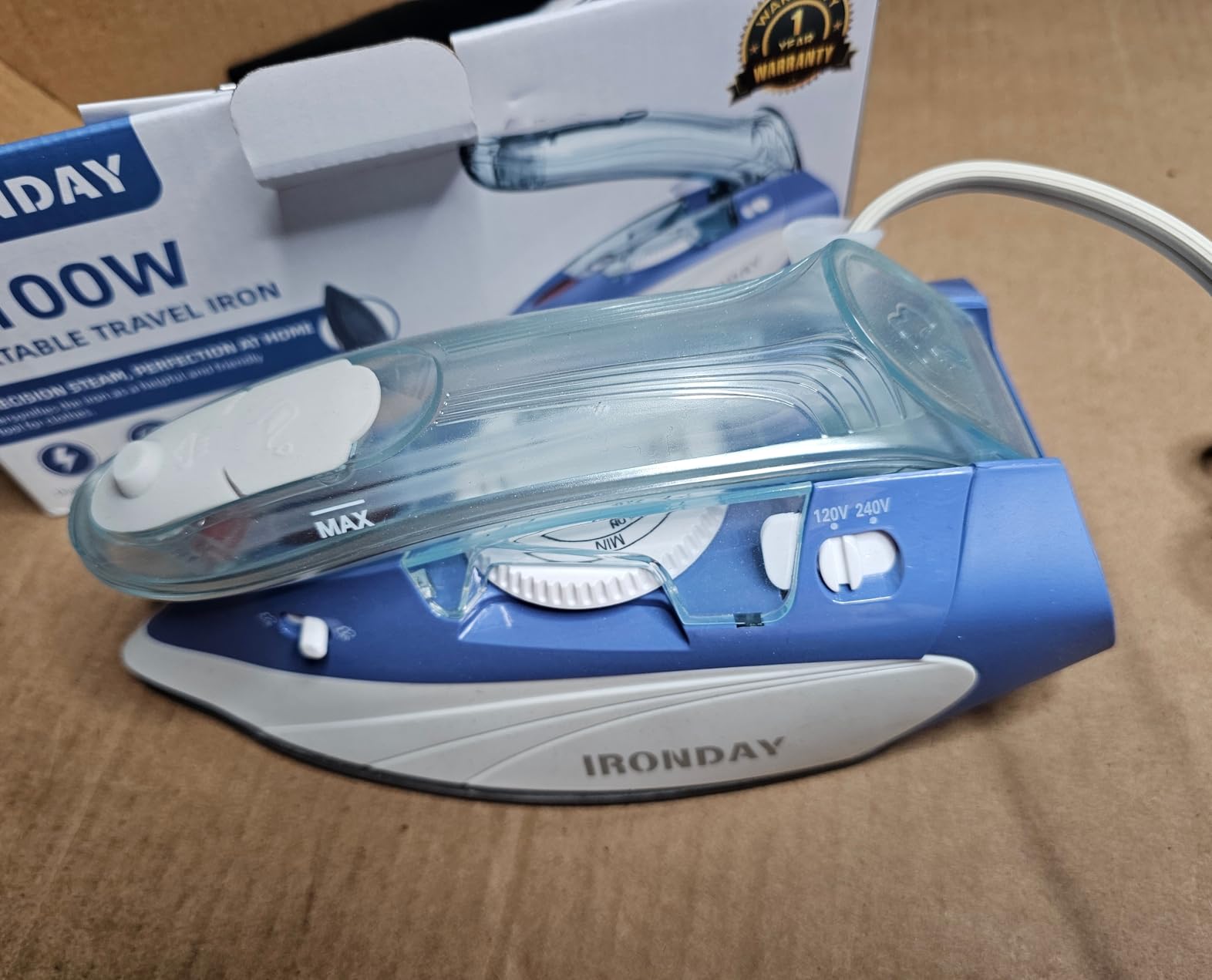 1100W Mini Travel Iron with Steam for Clothes with Dual Voltage, 2.7oz Water Tank,Temperature Control, Non-Stick Soleplate, Folding Handle,Portable Small Iron for Sewing,Quilting and Handcraft customer photo 2