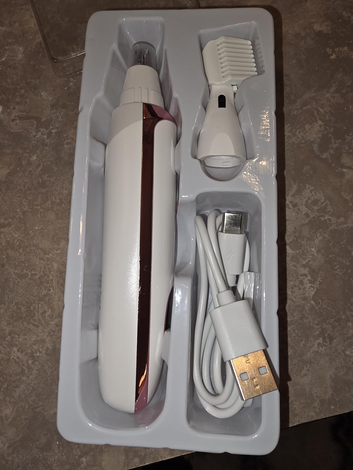 Electric Razor for Women Men with LED Display,4 in 1 Ladies Wet & Dry Body Razors and Facial Hair Remover, Rechargeable Hair Removal Kit for Nose Face Body Leg Bikini Arm Hair (White) customer photo 1
