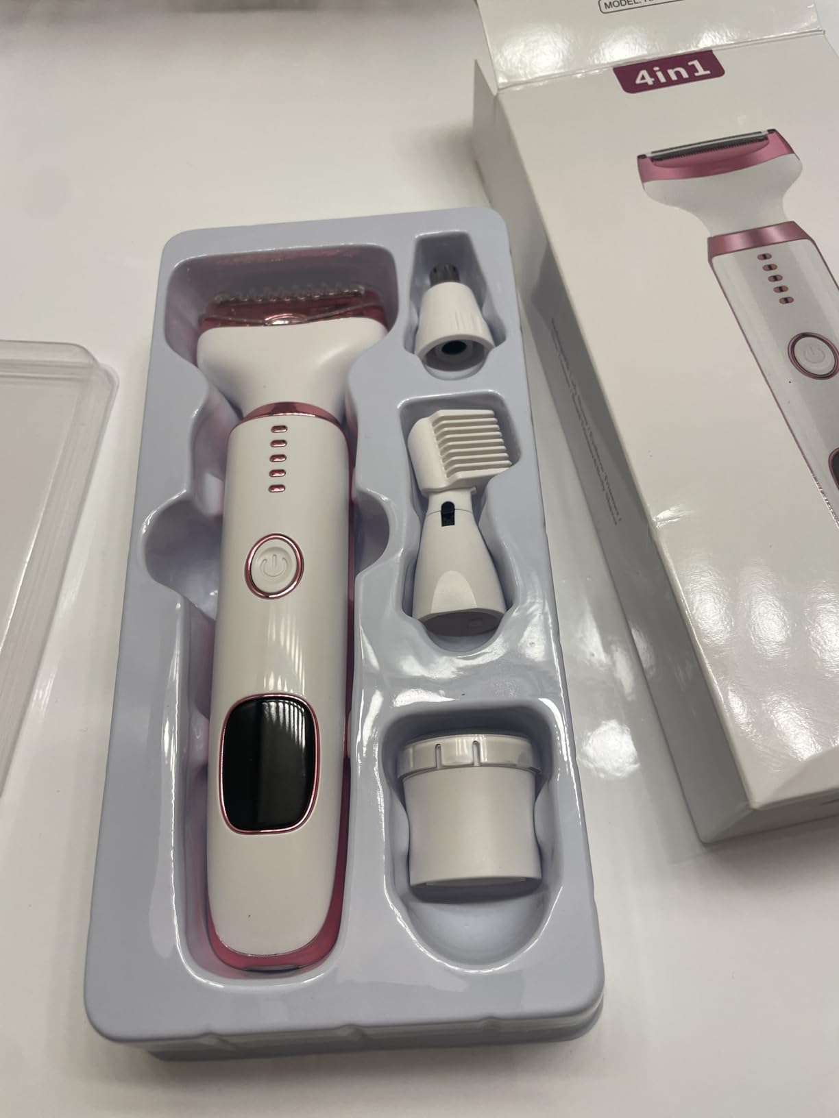 Electric Razor for Women Men with LED Display,4 in 1 Ladies Wet & Dry Body Razors and Facial Hair Remover, Rechargeable Hair Removal Kit for Nose Face Body Leg Bikini Arm Hair (White) customer photo 2