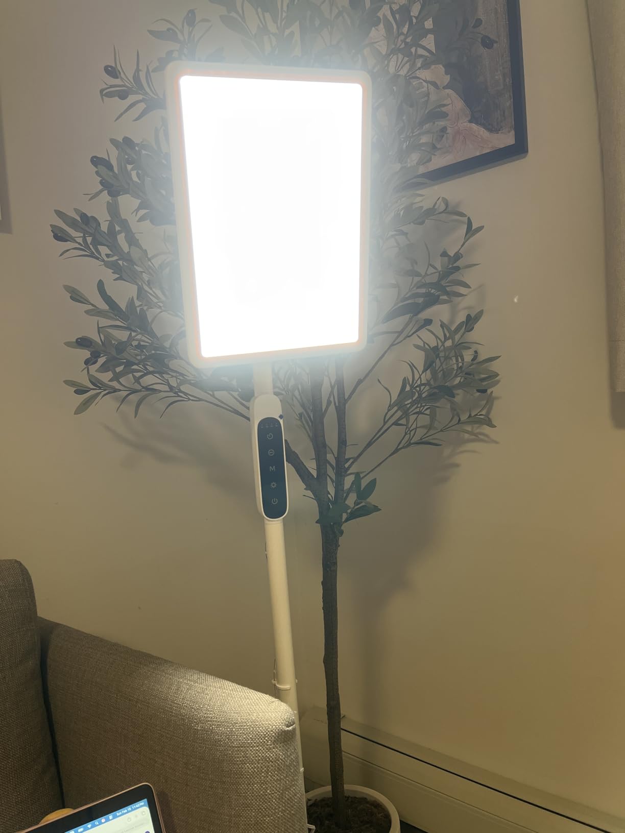 12,000 Lux Light Therapy Lamp, Full Spectrum Sunlight Lamp, UV-Free Sun Lamp with Remote Control/4 Color Temp/5 Brightness/4 Timer, 3 Height Adjustable Floor Lamp for Home Office, Living Room, Bedroom customer photo 1