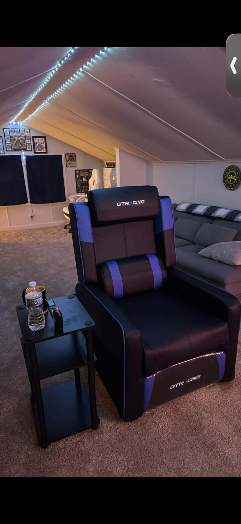 GTRACING Gaming Recliner Chair for Living Room Racing Style Single PU Leather Gaming Sofa for Adults Modern Game Recliners Ergonomic Comfortable Home Theater Seating, Black-Red customer photo 1