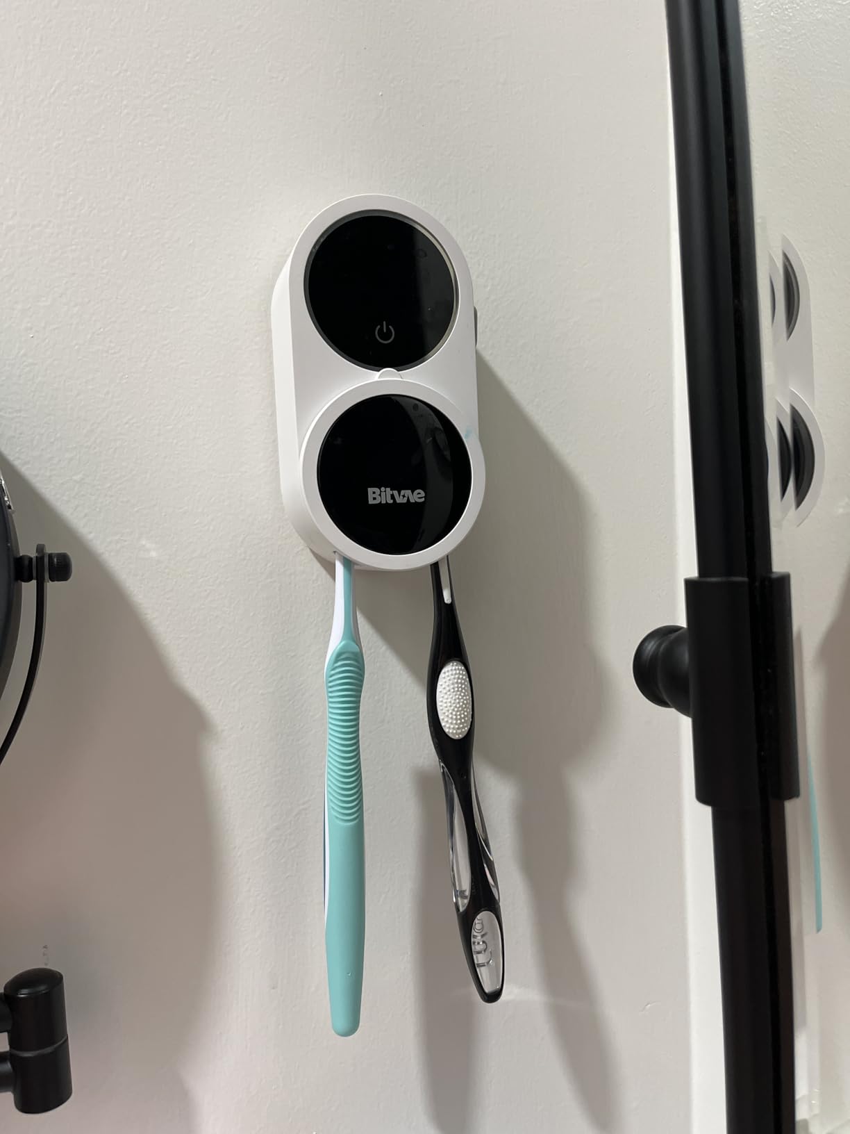 iHave Toothbrush Sanitizer Holder with UVC & 100M Negative Ions: Auto-Cycle for 360 Disinfection, Mold & Odor Removal | USB Toothbrush Holders Wall Mounted with Wave Sensor, LED, Heated & Fan Drying customer photo 2
