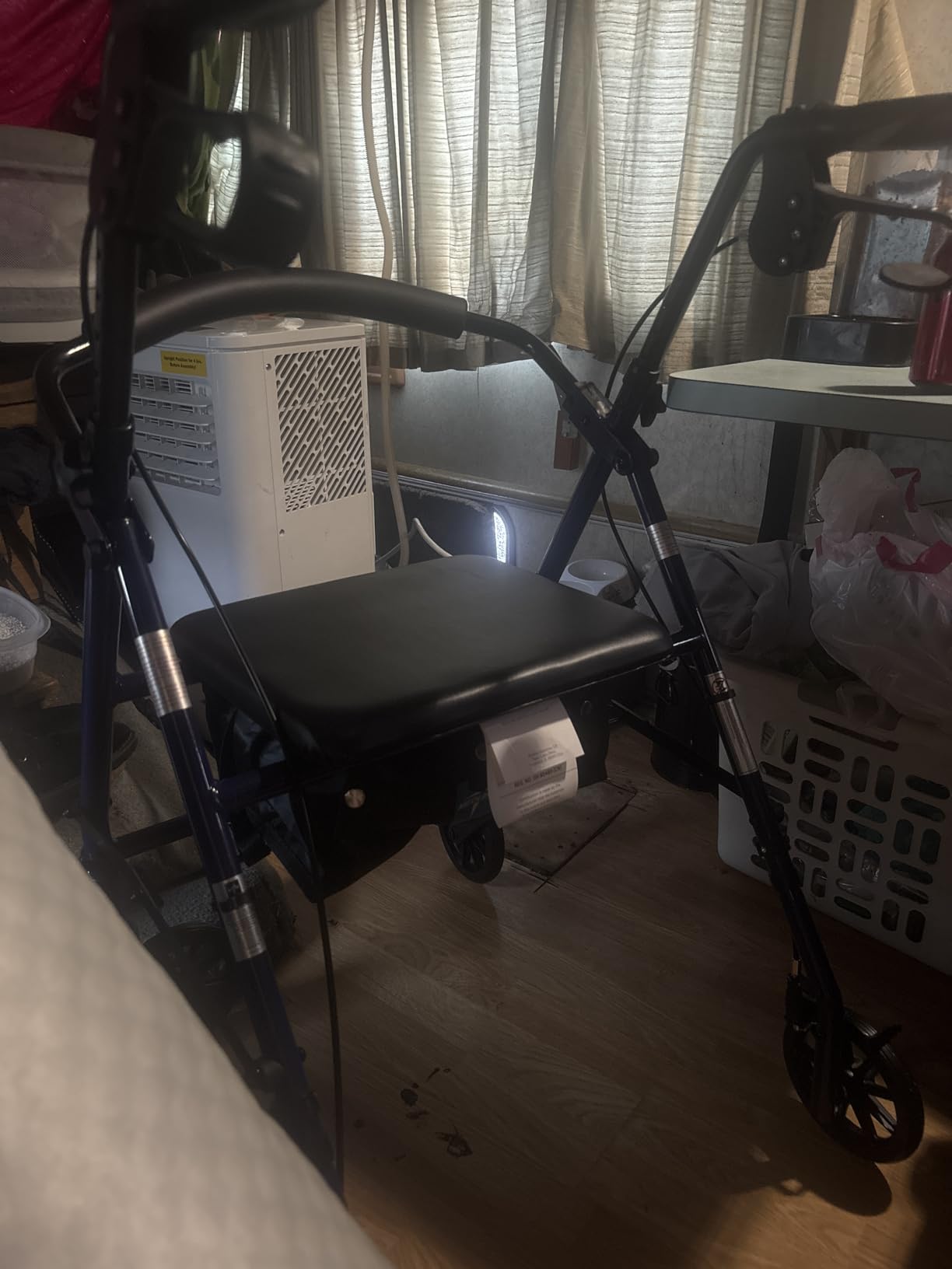 Caring 4-Wheel Rollator Walker for Seniors - Blue Rolling Walker with Seat, Hand Brakes & Storage - Heavy Duty Frame Supports 350 lbs - Foldable Mobility Aid customer photo 1