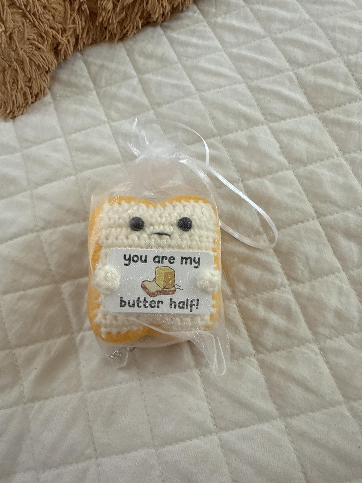 Gifts for Him Her Boyfriend Girlfriend Partner Loved One 'You Are My Butter Half!' Crochet Toast – Cute Romantic Valentine's Day, Anniversary, Birthday Gift for Couples Desk Decor & Christmas Gifts Customer Review Gifts for Him Her Boyfriend Girlfriend Partner Loved One 'You Are My Butter Half!' Crochet Toast – Cute Romantic Valentine's Day, Anniversary, Birthday Gift for Couples Desk Decor & Christmas Gifts - Customer Photo 1