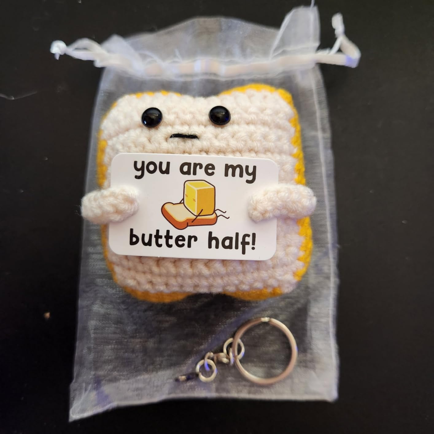 Gifts for Him Her Boyfriend Girlfriend Partner Loved One 'You Are My Butter Half!' Crochet Toast – Cute Romantic Valentine's Day, Anniversary, Birthday Gift for Couples Desk Decor & Christmas Gifts Customer Review Gifts for Him Her Boyfriend Girlfriend Partner Loved One 'You Are My Butter Half!' Crochet Toast – Cute Romantic Valentine's Day, Anniversary, Birthday Gift for Couples Desk Decor & Christmas Gifts - Customer Photo 2