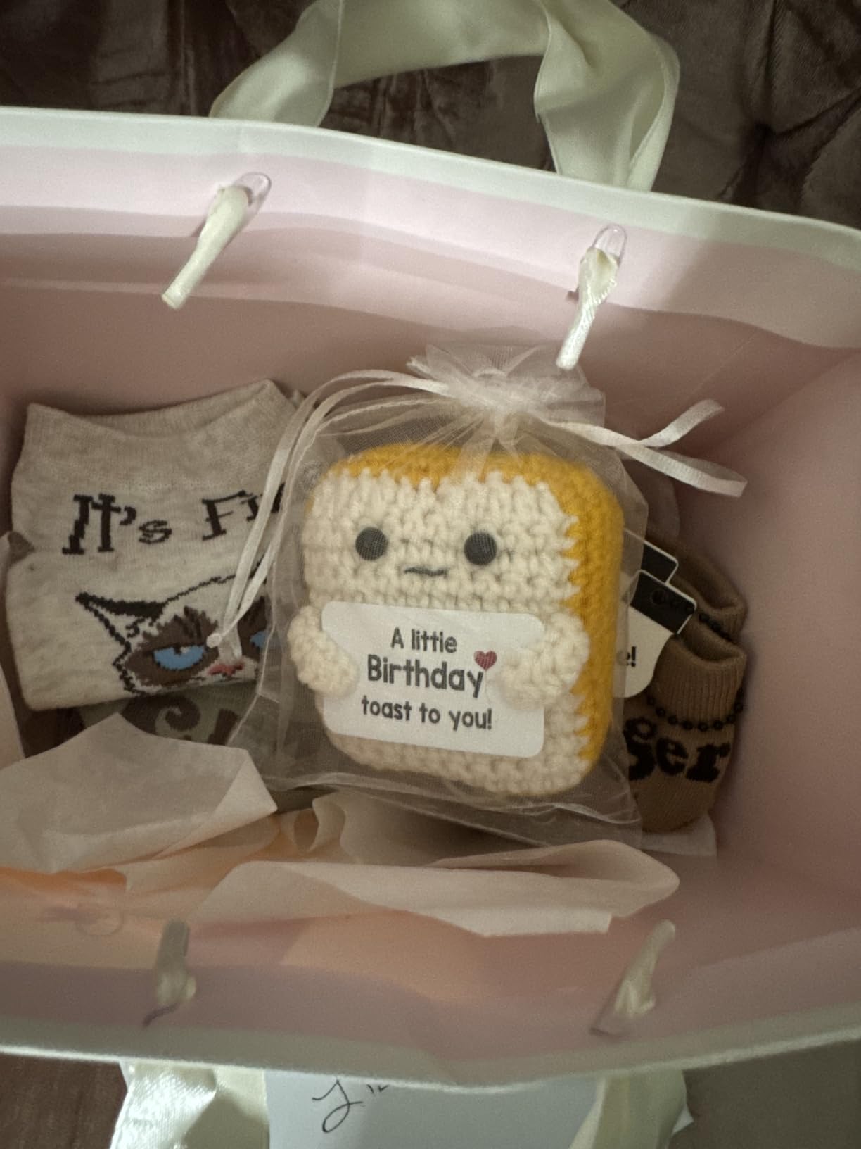 Gifts for Her Him Loved One, Crochet Toast I Loaf You, Romantic Present for Boyfriend Girlfriend, Funny Wedding Anniversary Birthday Gift for Women Men Couples Wife Husband Valentines Day Christmas - Customer Photo 1