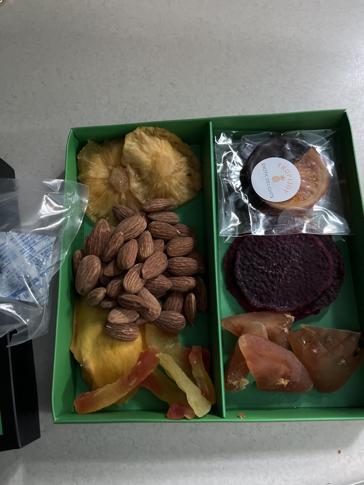 Dried Fruit Gift Basket – 7 Tropical Flavor Valentines Day Gifts - Chocolate Orange Dried Fruit Basket Gift |12.5oz Soft Dried Fruits and Nuts - Dry Fruits Gift Box | Food Gifts, Ramadan Gift Basket - Customer Photo 2