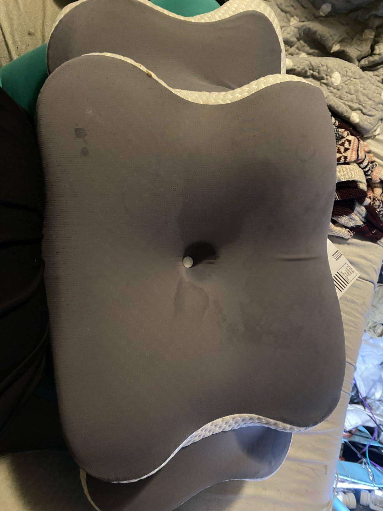 Cervical Neck Pillow for Neck and Shoulder Pain Relief, Memory Foam Pillow, Ergonomic Contour Side Sleeper Pillows, Soft Cooling Orthopedic Pillow for Side Back Stomach Sleepers (Grey) customer photo 1