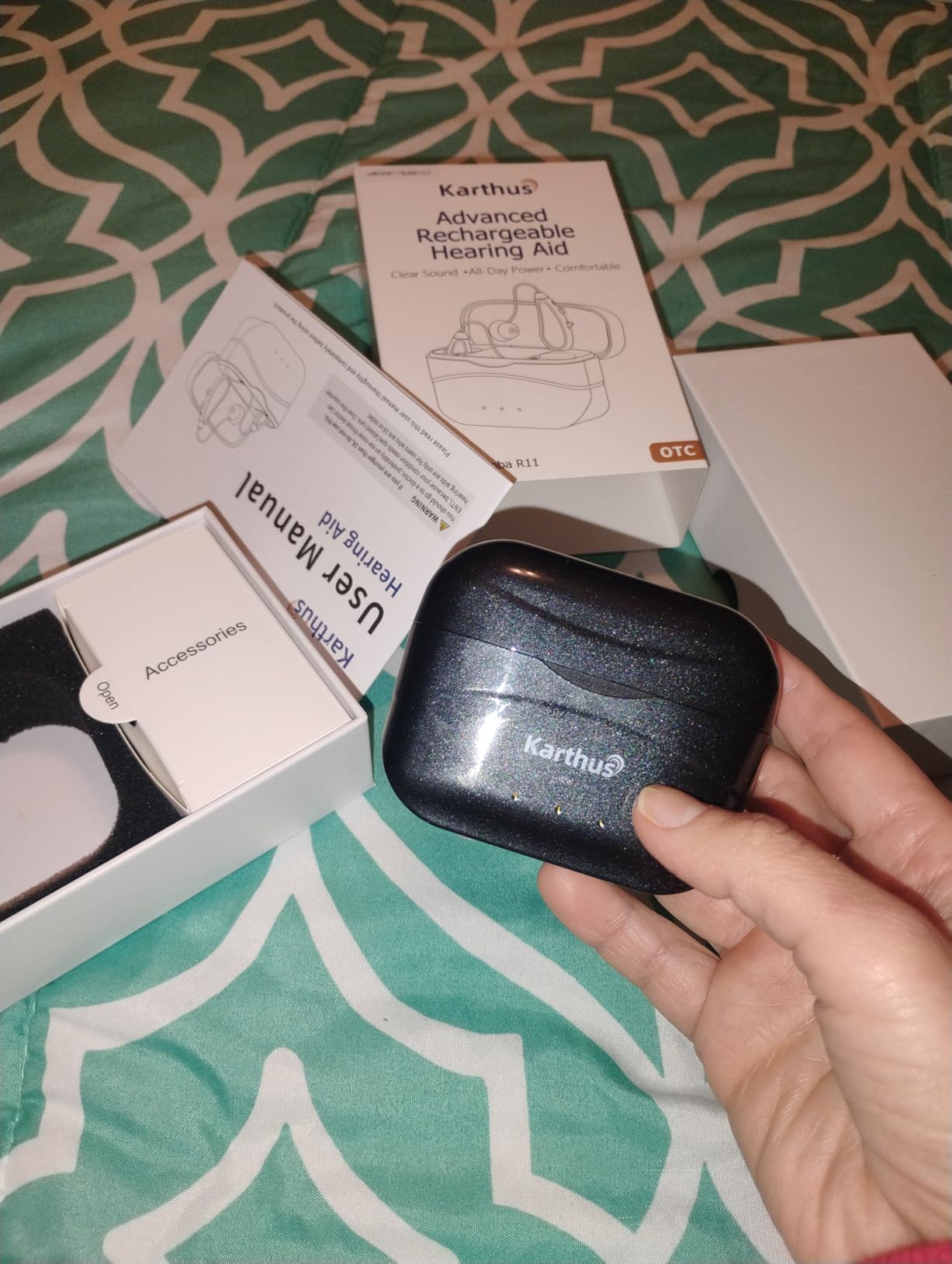 Karthus Hearing Aids, Rechargeable Hearing Aids for Seniors with Hearing Loss, Noise Cancelling & Clear Sound, Comfort & Invisible, 100H Long Battery, 7 Level Volume, One-Button Operation, Skin customer photo 3