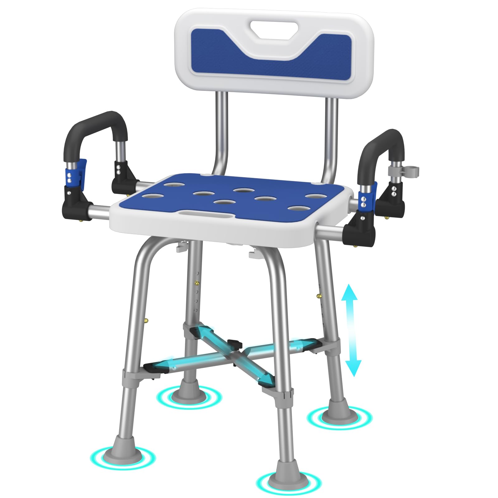 Shower Chair for Seniors Elderly Handicap Disabled Or Bariatric Adults Heavy Duty 500 Lbs Bench Seat for Inside Shower Stall and Bathroom Bath Tub with Arms and Back Adjustable Stool Chairs customer photo 1