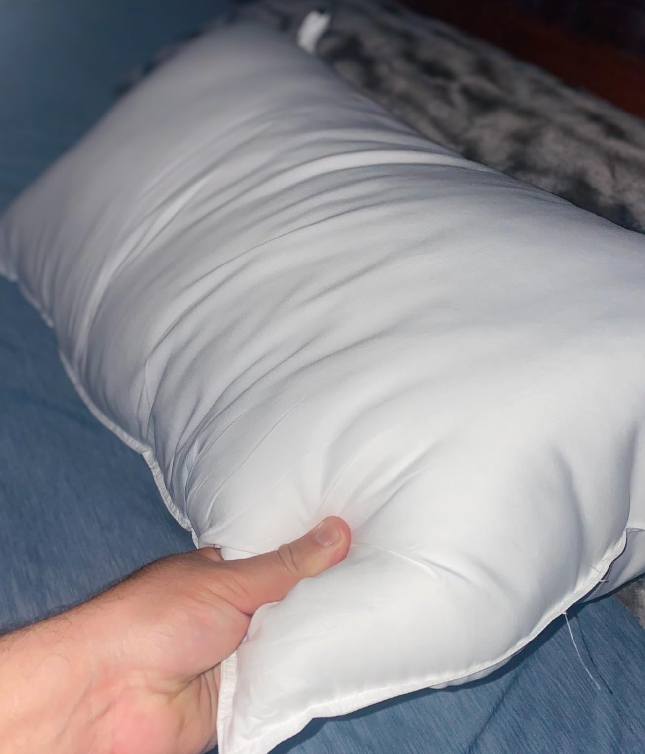 Luxury Canadian White Goose Down Pillow Queen Size- 900+ Fill Power, 600 Thread Count Cotton Shell, Soft Down Pillows for Sleeping, Hotel Collection Pillow for Neck Pain Relief (1 Pack, 20