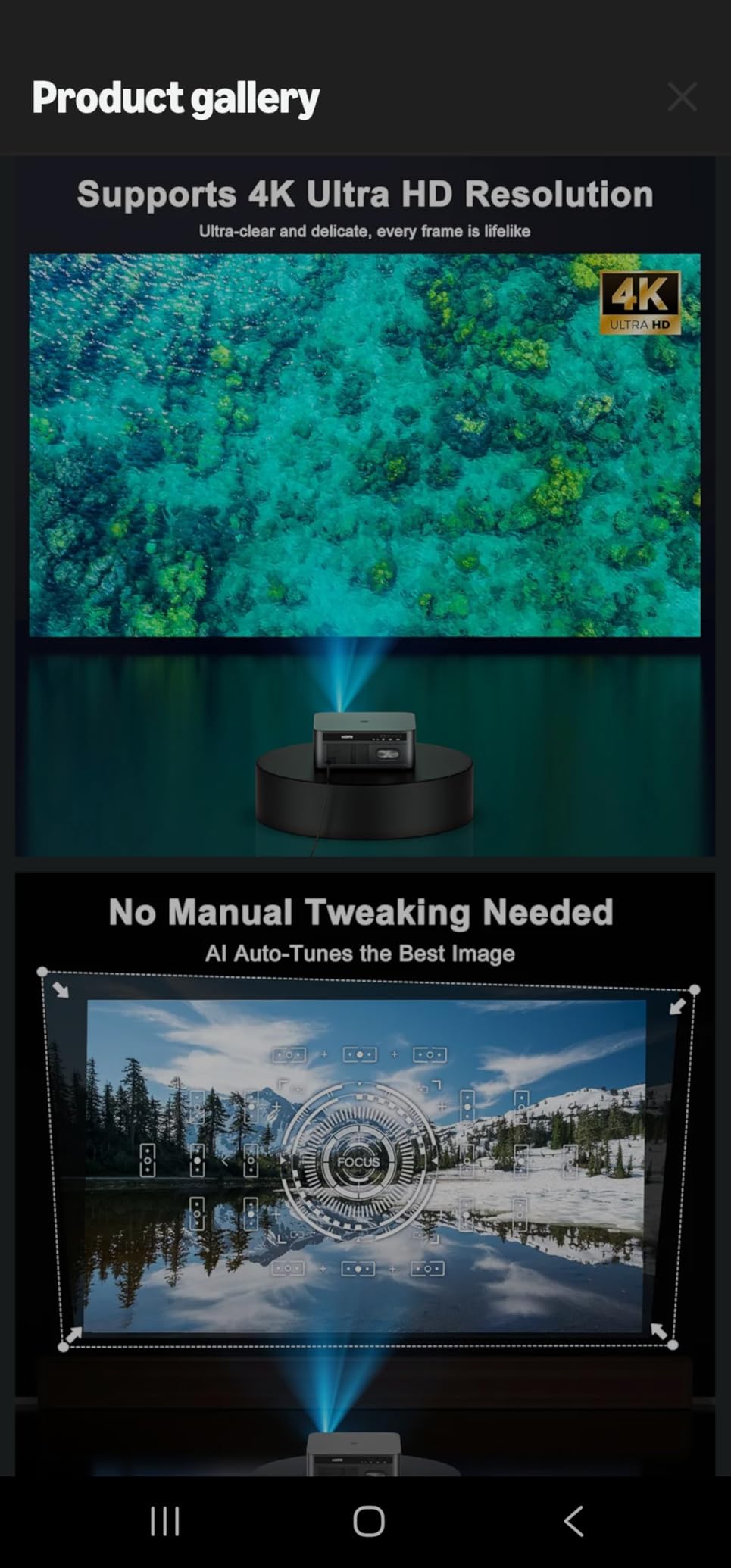 HAPPRUN 2500 ANSI Lumens Outdoor Projector with Built-in Streaming Apps, 4K Decoding Resolution, Dolby Audio, WiFi 6 and Bluetooth 5.2 for Indoor and Outdoor Home Theater customer photo 1