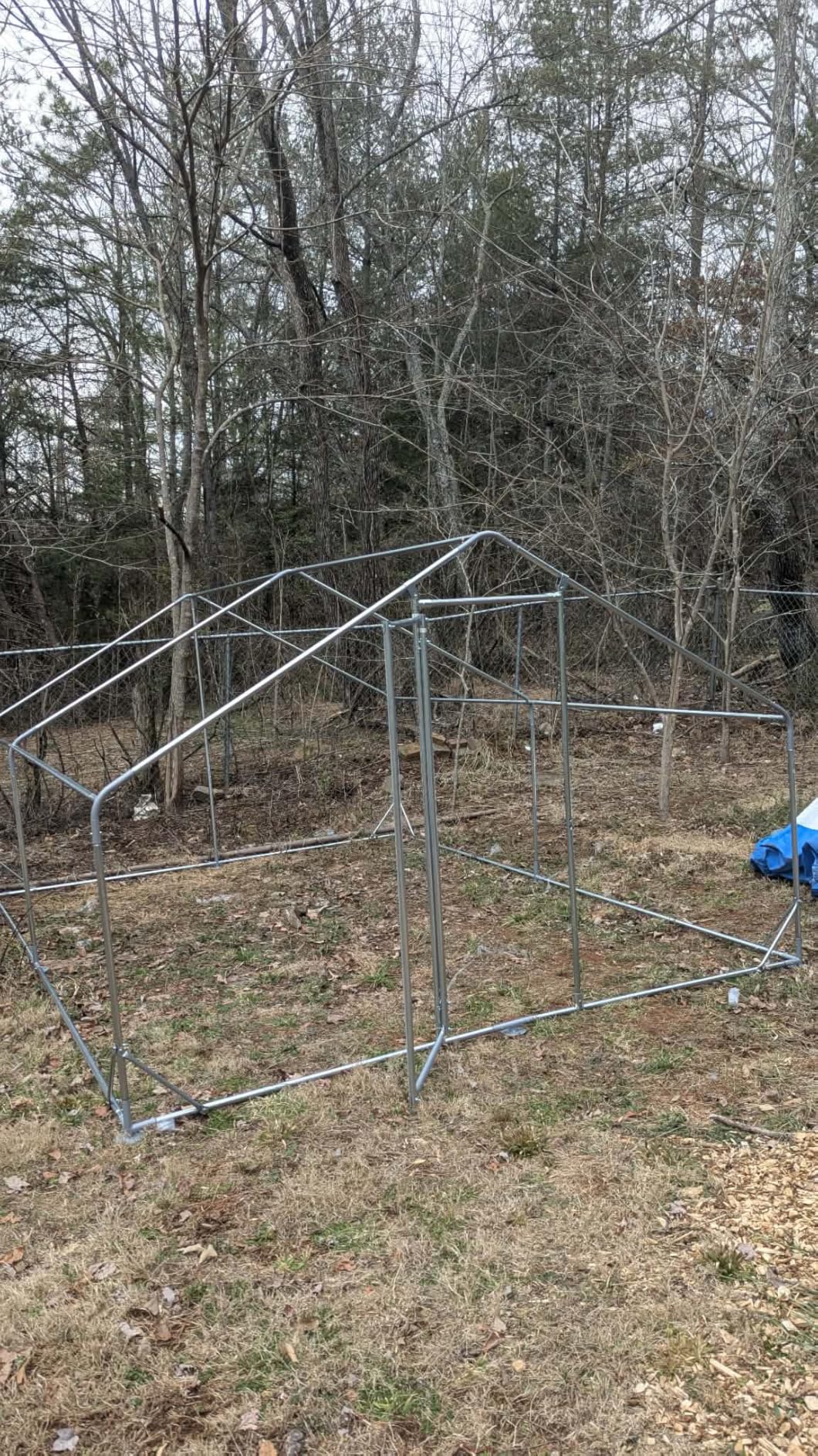 Aoxun Large Metal Chicken Coop, Outdoor Chicken Runs for Yard with Cover, Spire Roof Hen House Enclosure with Security Lock, Walk-in Cage Peak Hen House for Yard Farm customer photo 2