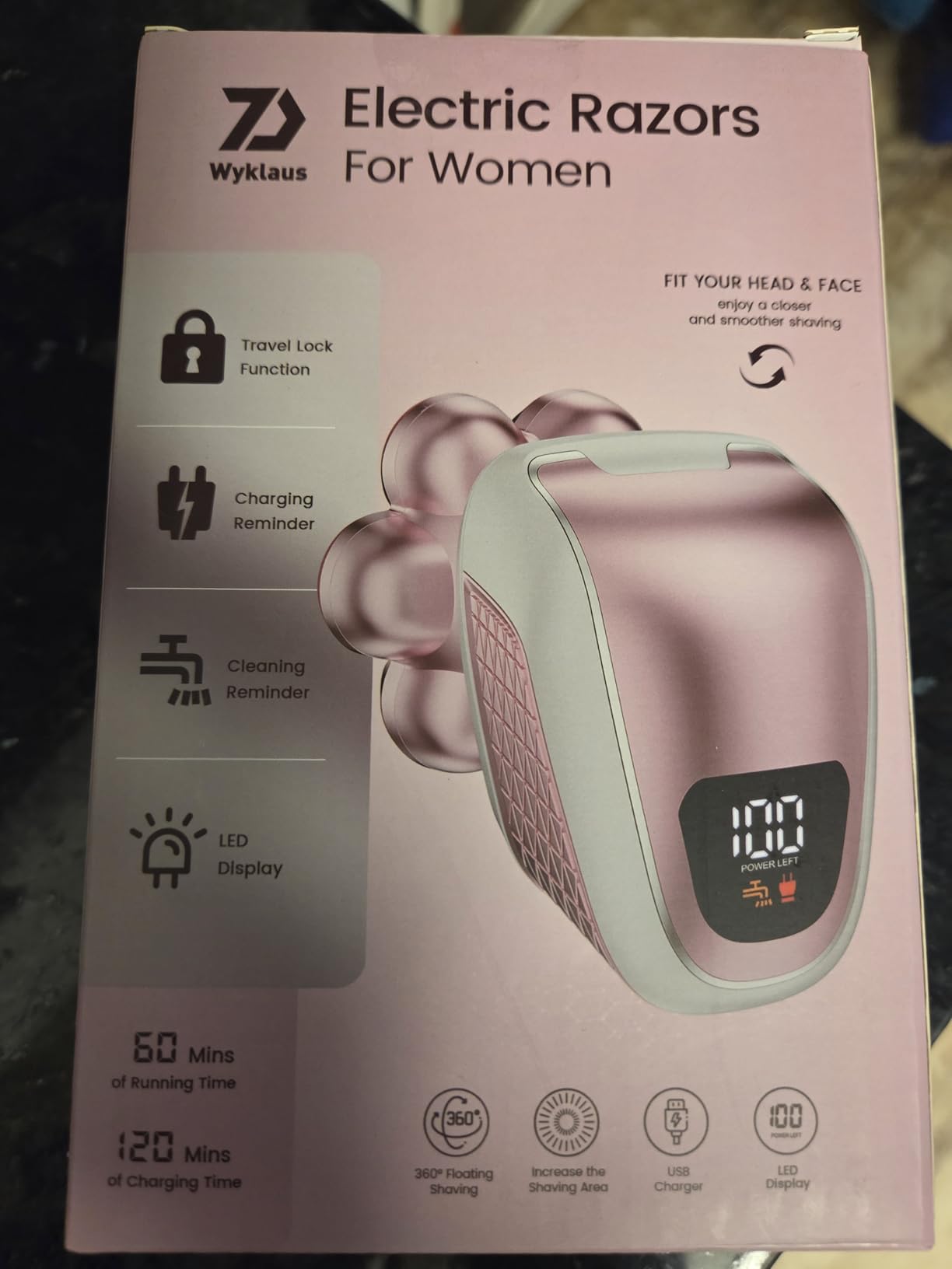 Electric Razors for Women Legs: 5-in-1 Electric Shaver with 7D Head - IPX6 Waterproof Wet Dry Hair Remover with LED Display & Travel Lock for Face Bikini (White Pink) customer photo 1
