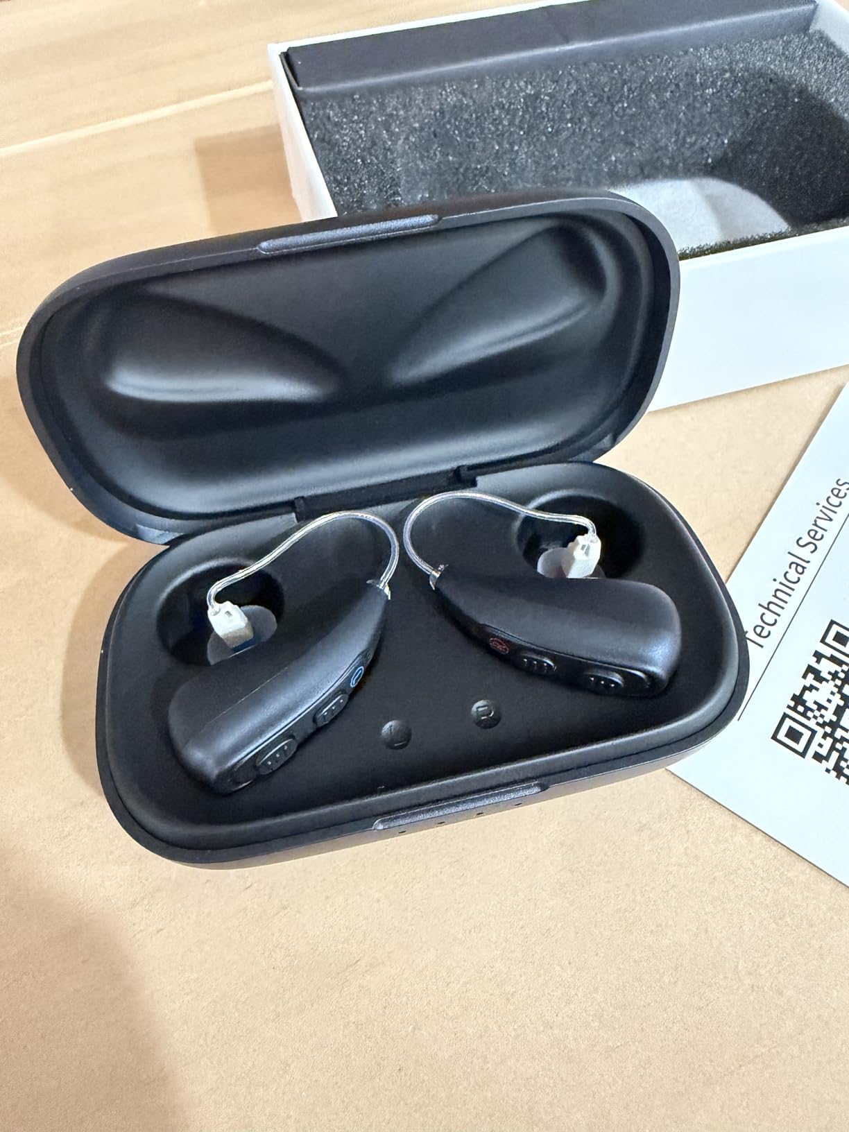 Hearing Aids for Seniors, Rechargeable OTC Hearing Aids for People with Hearing Loss, 32 Channels Dual Microphone Noise Cancelling Hearing Aid, 5 Volume, Standby 144h (Dark Blue) customer photo 1