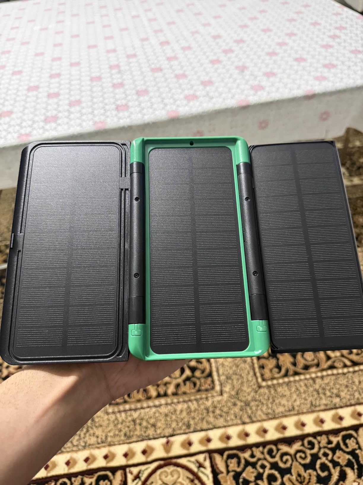 Power Bank Solar Charger 46800mAh Built in 4 Cables 3 Foldable Solar Panels, PD20W Fast Charging Portable Charger, LED Display Powerbank USB C in/Output, External Battery Pack with SOS Camping Light customer photo 1