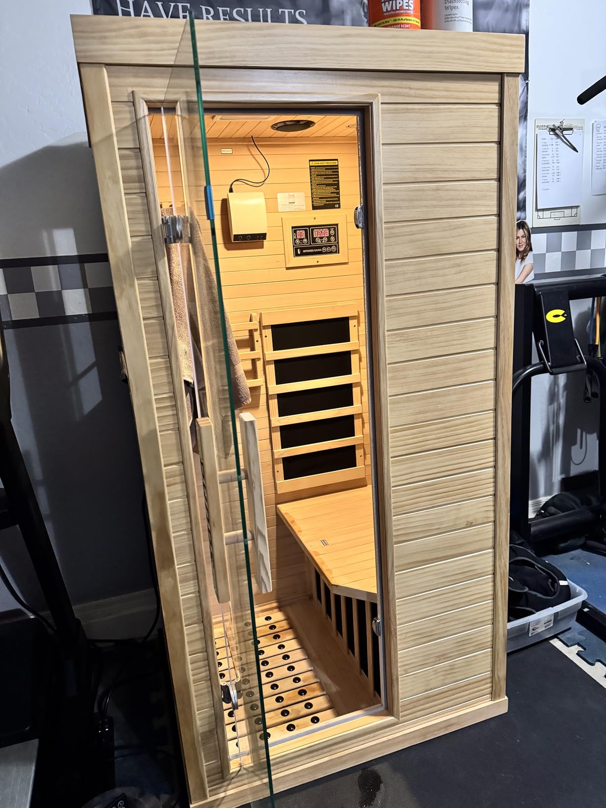 1350W Far Infrared Sauna Room for Home, Low EMF Fast Heating Canadian Hemlock Wood Sauna, 7 Chromotherapy Lights, Bluetooth Speakers, Modular Design customer photo 1