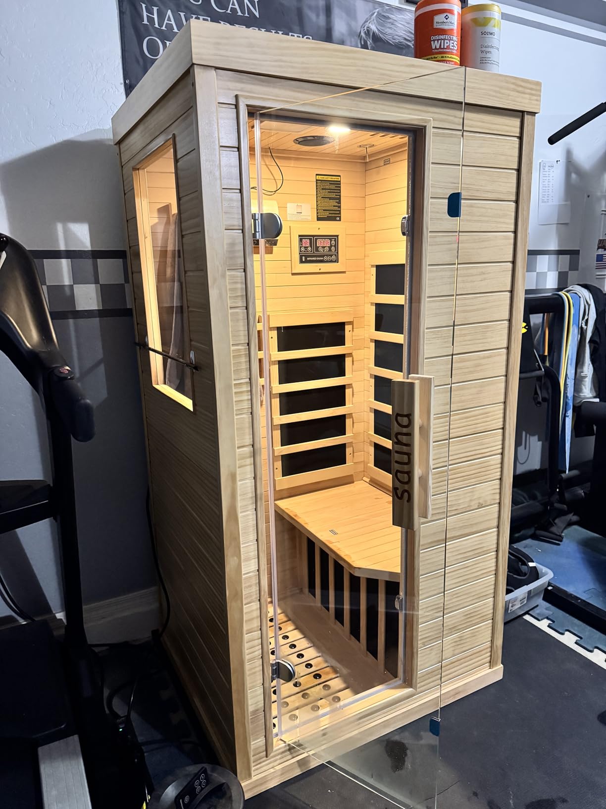 1350W Far Infrared Sauna Room for Home, Low EMF Fast Heating Canadian Hemlock Wood Sauna, 7 Chromotherapy Lights, Bluetooth Speakers, Modular Design customer photo 2
