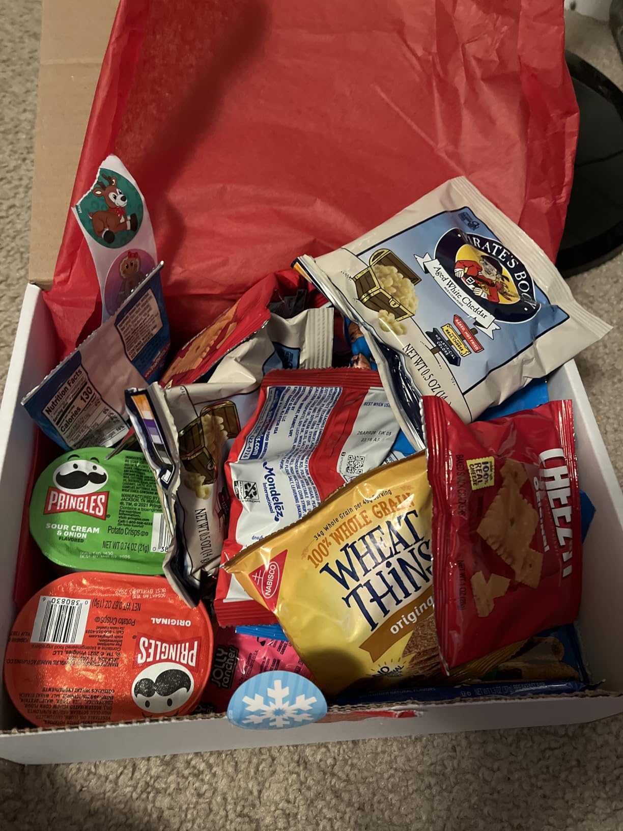 Valentine's Snacks Care Package Gift Box - Snack Box Gift Basket - Large Variety Snacks, Candy & Treats for College Students, Adults, Kids - 45 Count Customer Review Valentine's Snacks Care Package Gift Box - Snack Box Gift Basket - Large Variety Snacks, Candy & Treats for College Students, Adults, Kids - 45 Count - Customer Photo 1
