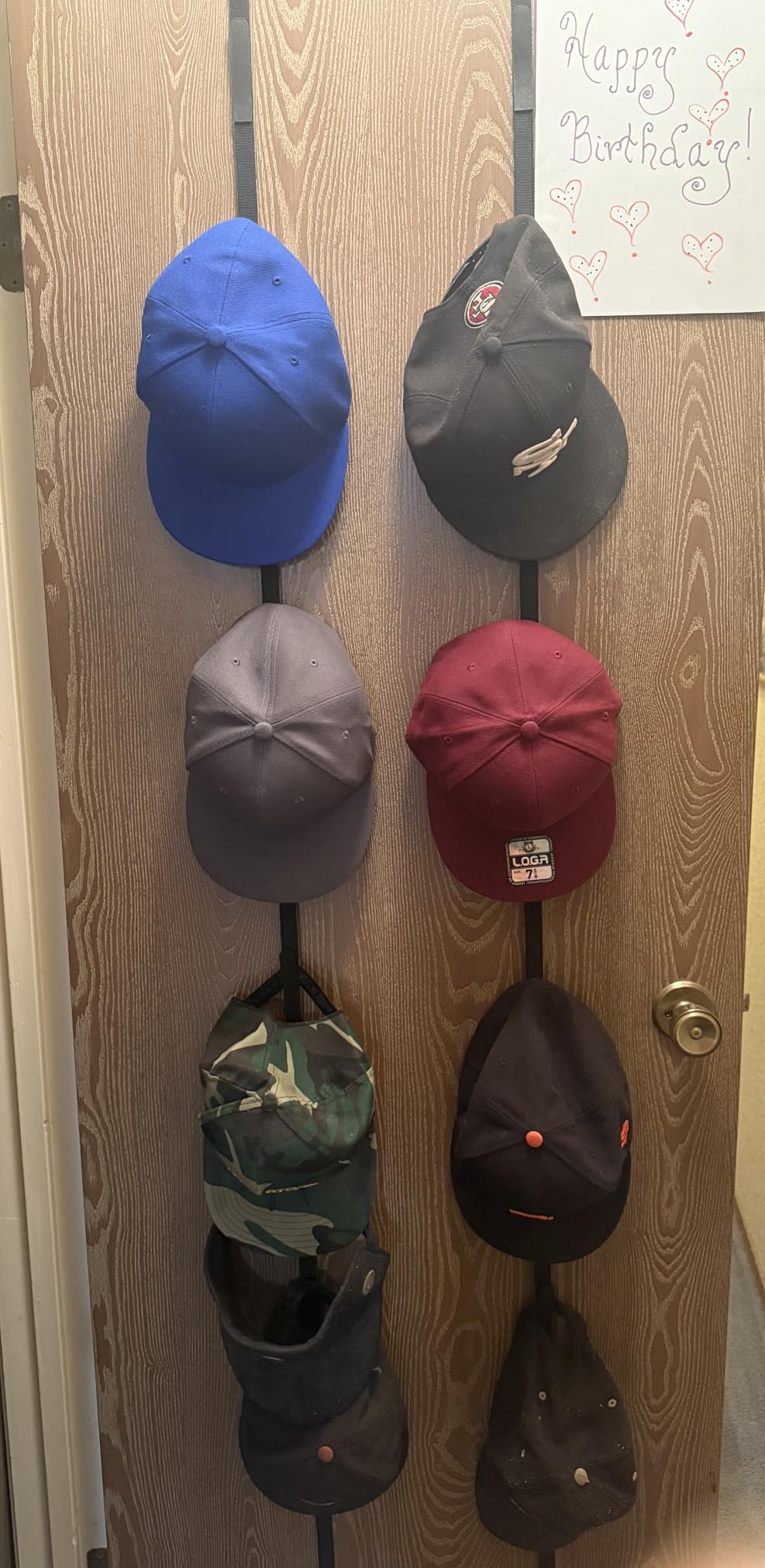 Jokari Over the Door Cap Rack Organizer 2 Pack Holds Up to 16 Baseball Hats Hat Storage System for Men Women and Kids Adjustable Closet Hanger with Hooks for Easy Hat Display customer photo 1