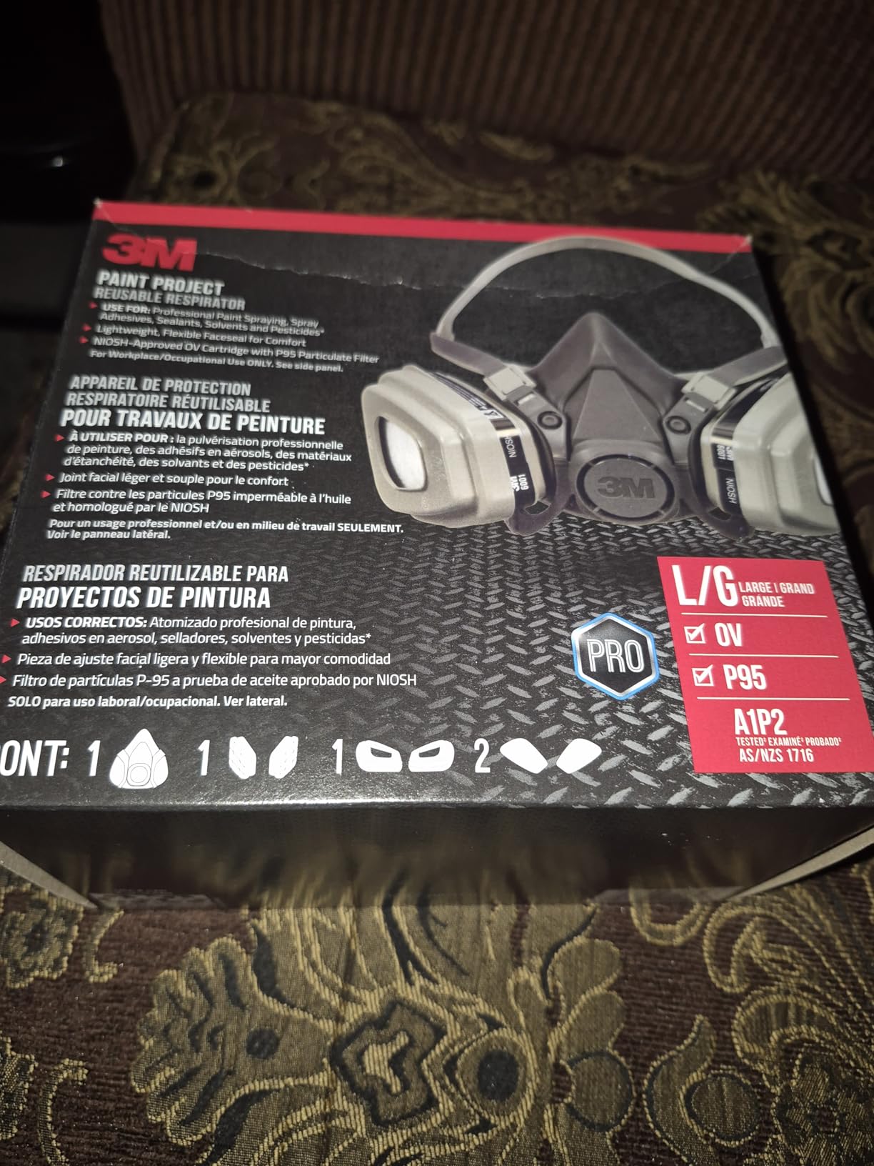 3M P95 / Organic Vapor Paint Project Reusable Respirator 6311, Large Size , NIOSH-APPROVED, Use For Professional Paint Spraying, Lightweight, Flexible, Thermoplastic Faceseal For Comfort (6311P1-DC) customer photo 1