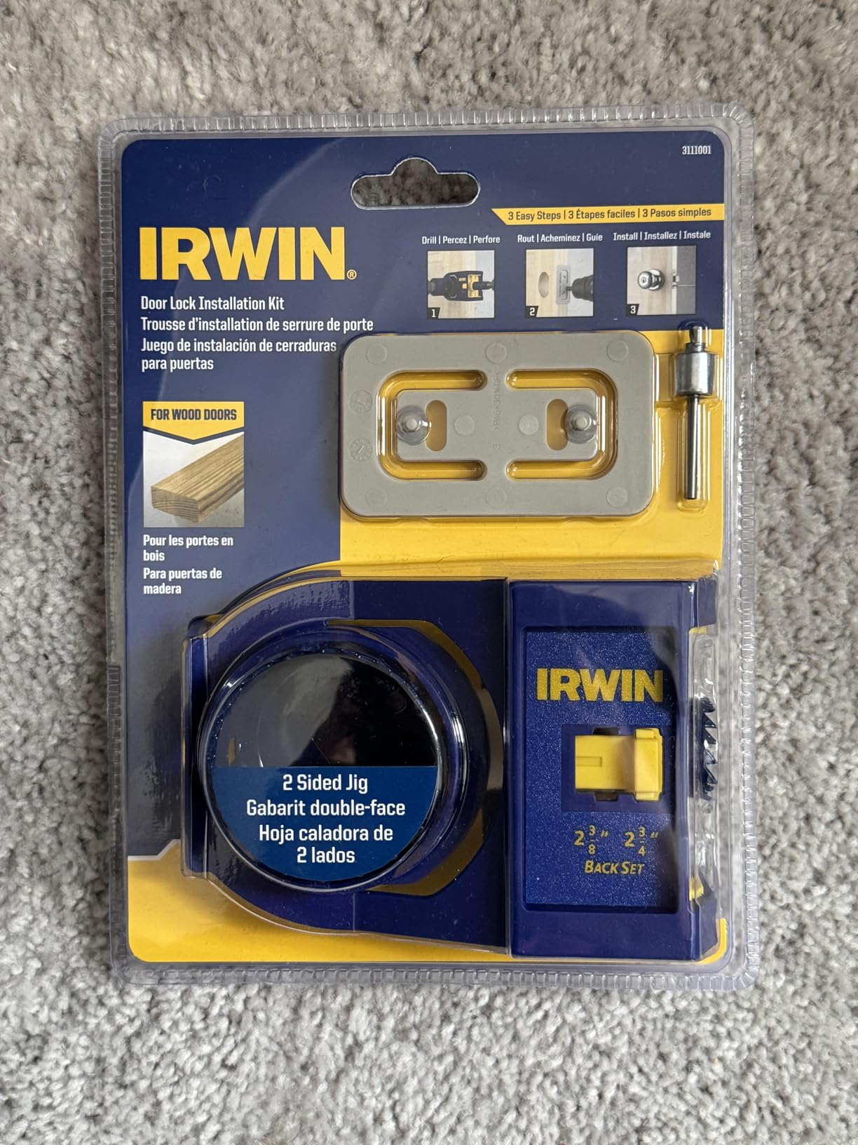 IRWIN Door Lock Installation Kit for Wooden Doors (3111001), Blue customer photo 2