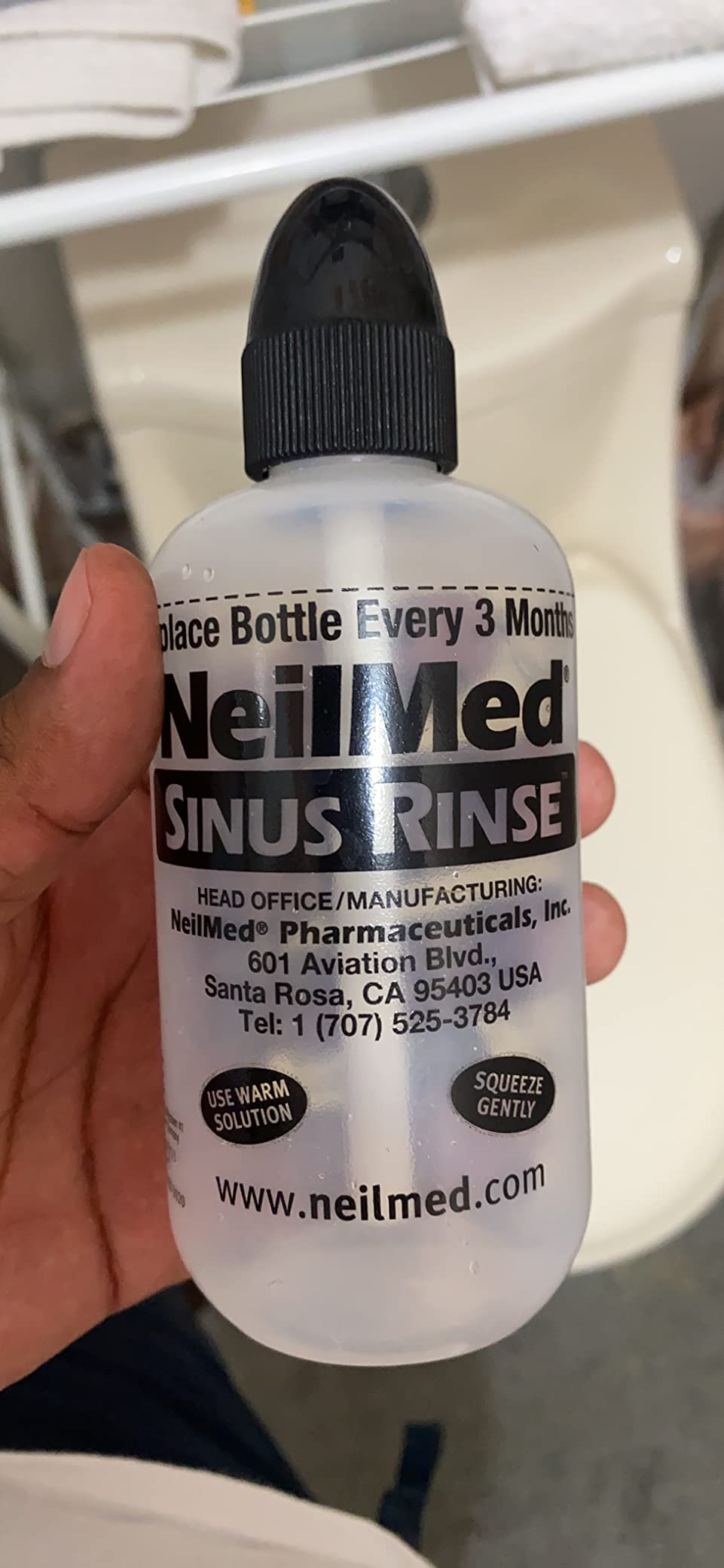 NeilMed Sinus Rinse Starter Kit with 5 Premixed Saline Packets - Large Volume Low Pressure Saline Nasal Irrigation & moisturizing Complete System customer photo 1