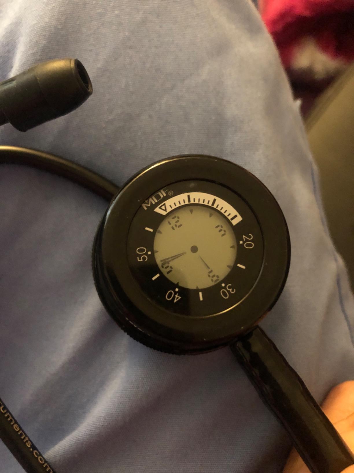 MDF Instruments Pulse Time 2-in-1 Digital LCD Clock and Single Head Stethoscope - Free-Parts-for-Life & Lifetime Warranty - All Black customer photo 1