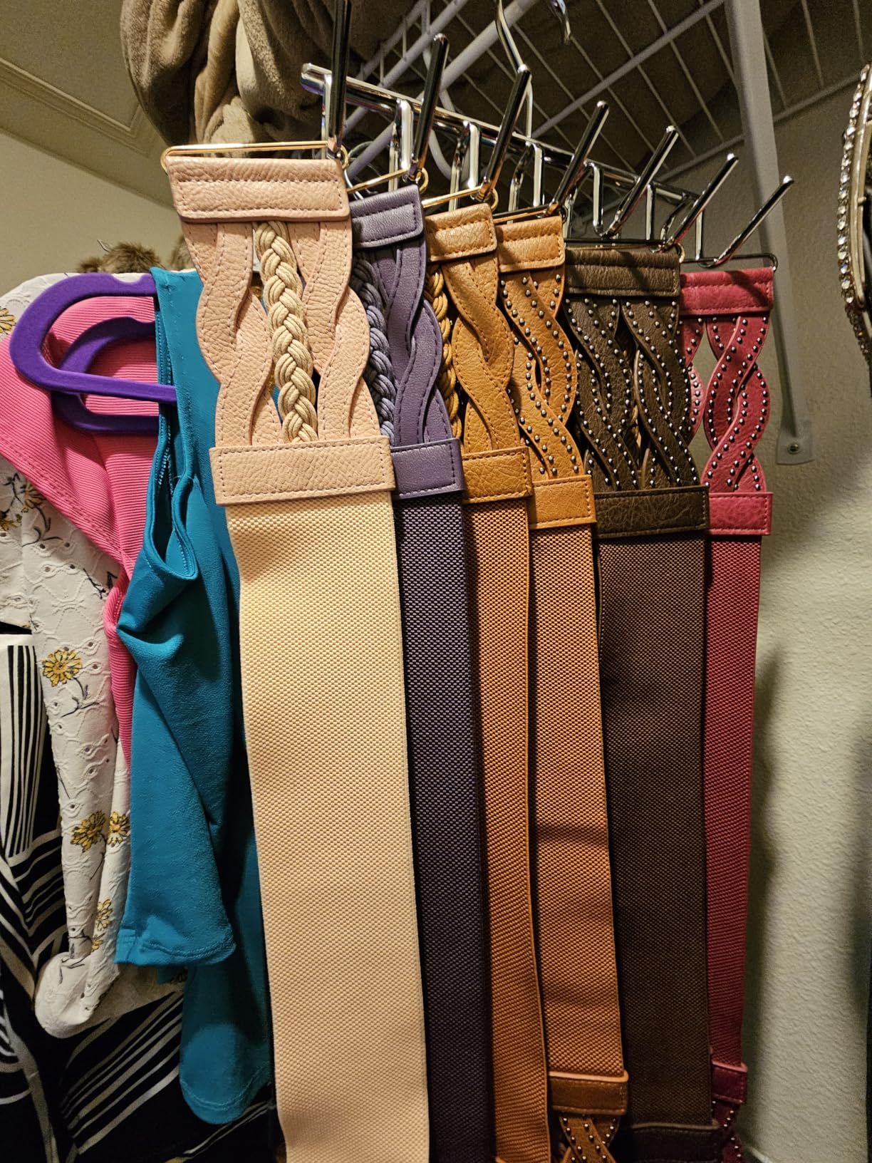 iDesign Axis Metal Hanger, Hanging Closet Organization Storage Holder, Men's Ties, Women's Shawls, Pashminas, Scarves, Clothing, Accessories, 14 Hooks, Tie and Belt Rack customer photo 1