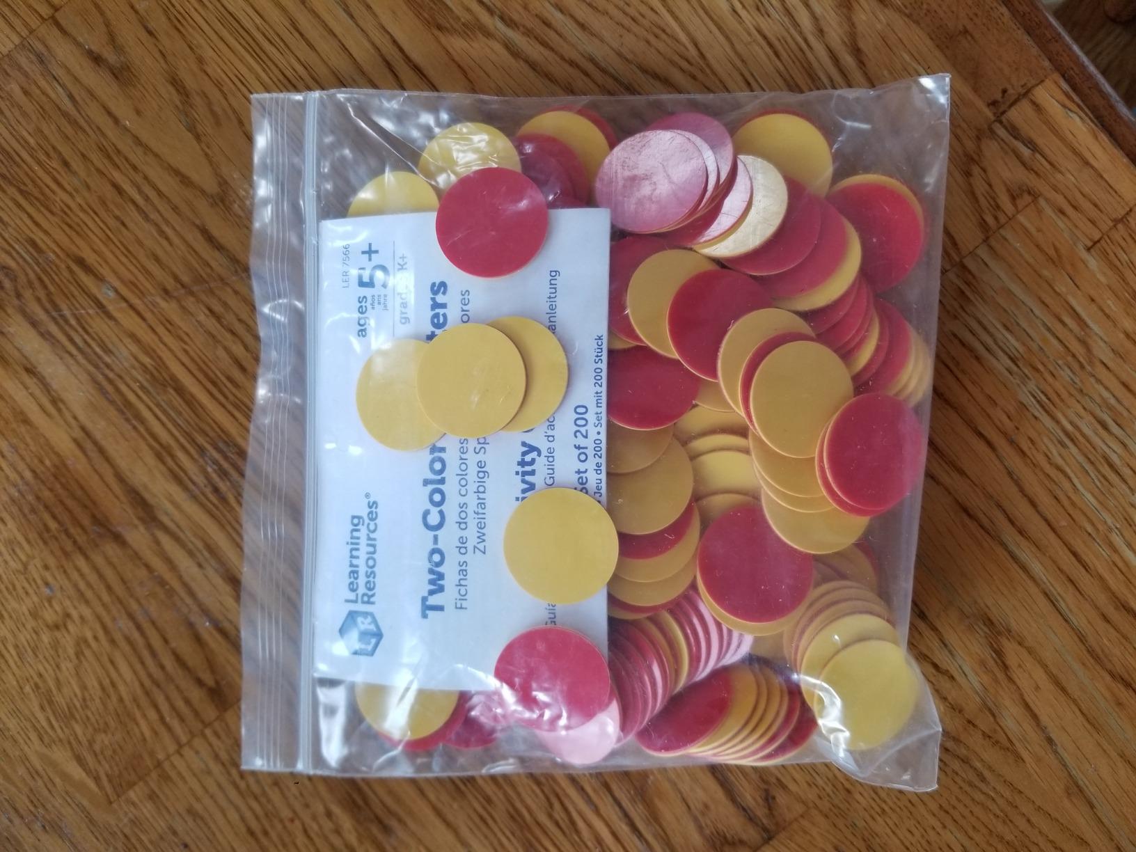 Learning Resources Two-Color Counters, Red/Yellow, Educational Counting, Sorting, and Patterning, Family Counters, Set of 200, Grades K+, Ages 5+ customer photo 1