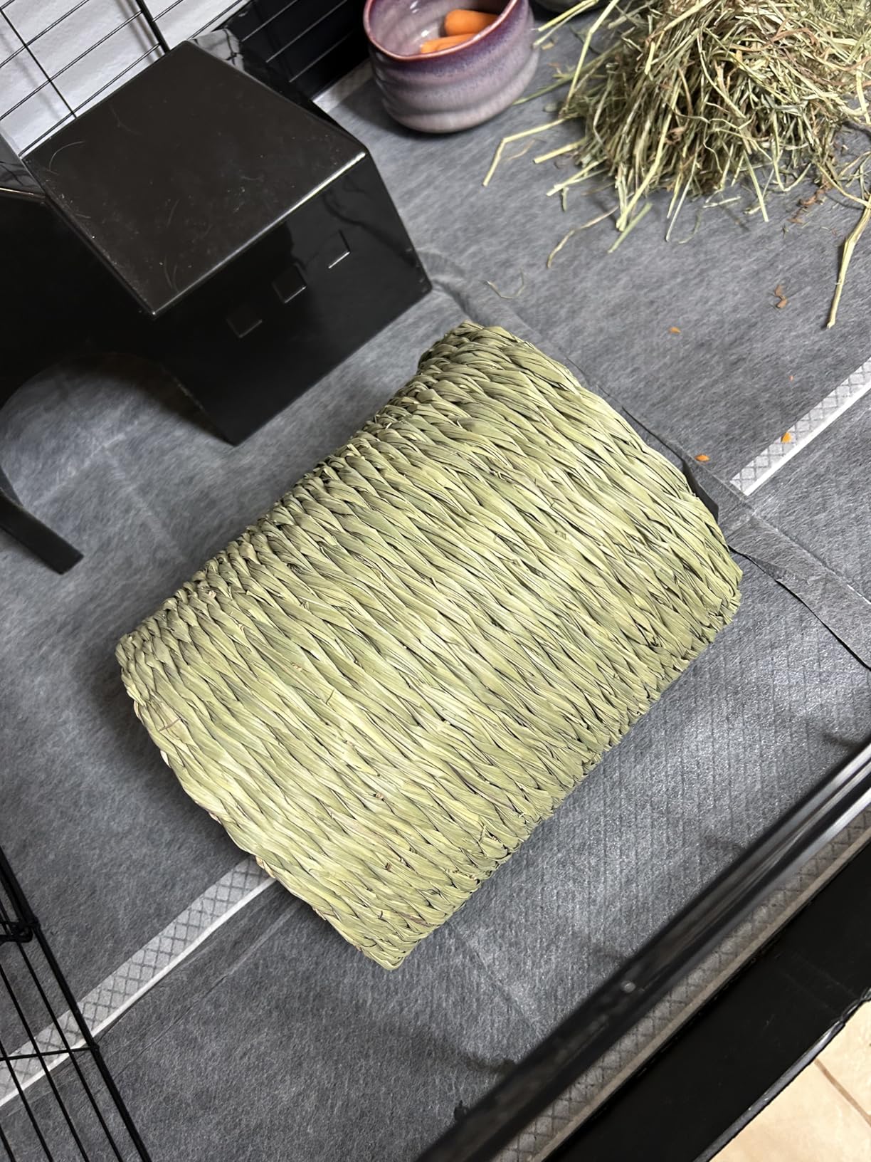Oxbow Timothy Hay Tunnel, Guinea Pig Hideout, Rabbit & Bunny Tunnel, Edible & Hand-Woven Guinea Pig House, No Wires or String, Small Pet Accessories, for Rabbits, Chinchillas & Rats customer photo 2