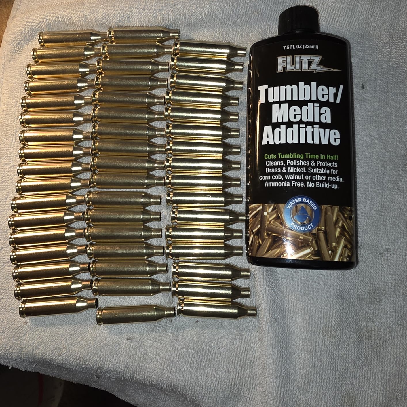 Flitz Tumbler Media Additive - 7.6oz Bottle of USA-Made Brass Cleaner Reloading Liquid for Ammo, Copper, & All Metals - Ammonia-Free Tumbling Polish to Remove Oxidation, Powder Residue (1 Pack) customer photo 1