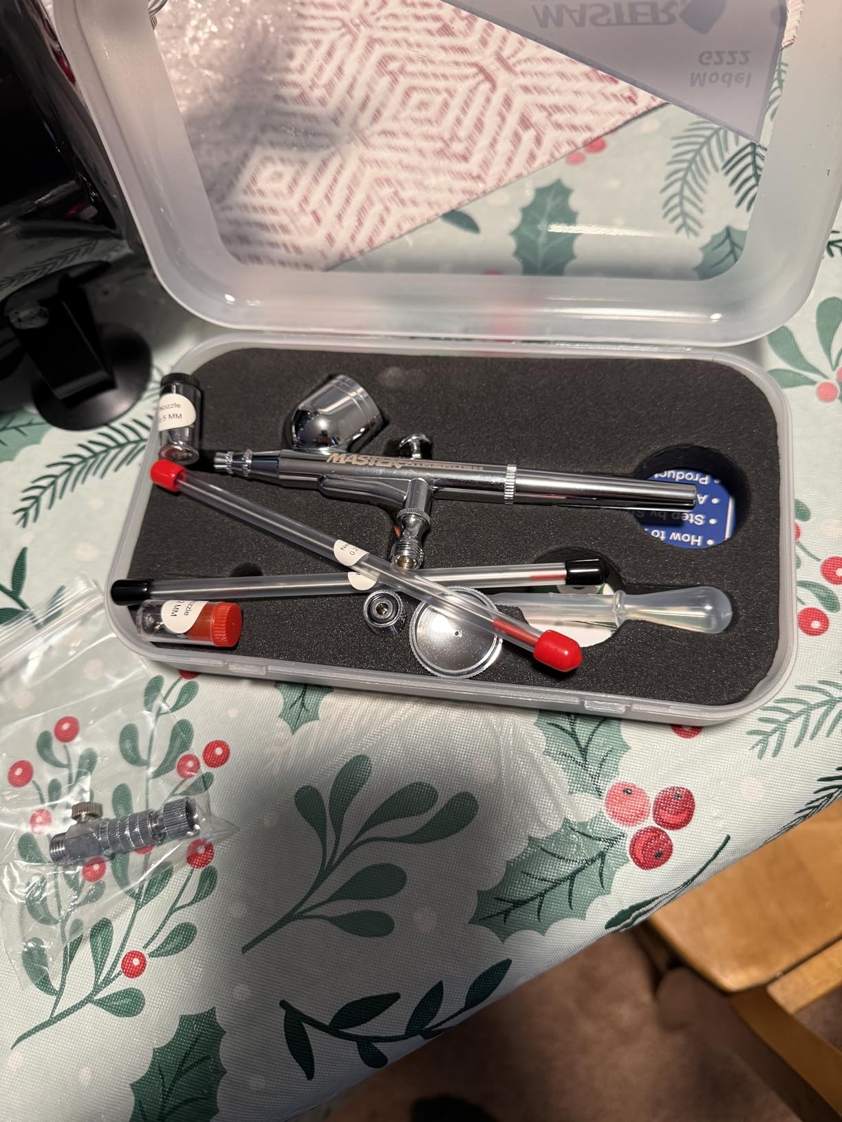 Master Airbrush Multi-Purpose Gravity Feed Air Brush Kit with Air Compressor - Model G22 Gravity Feed Dual-Action Airbrush with 1/3 oz. Fluid Cup and 0.3 mm Tip, Hose, 1/5hp Compressor customer photo 1