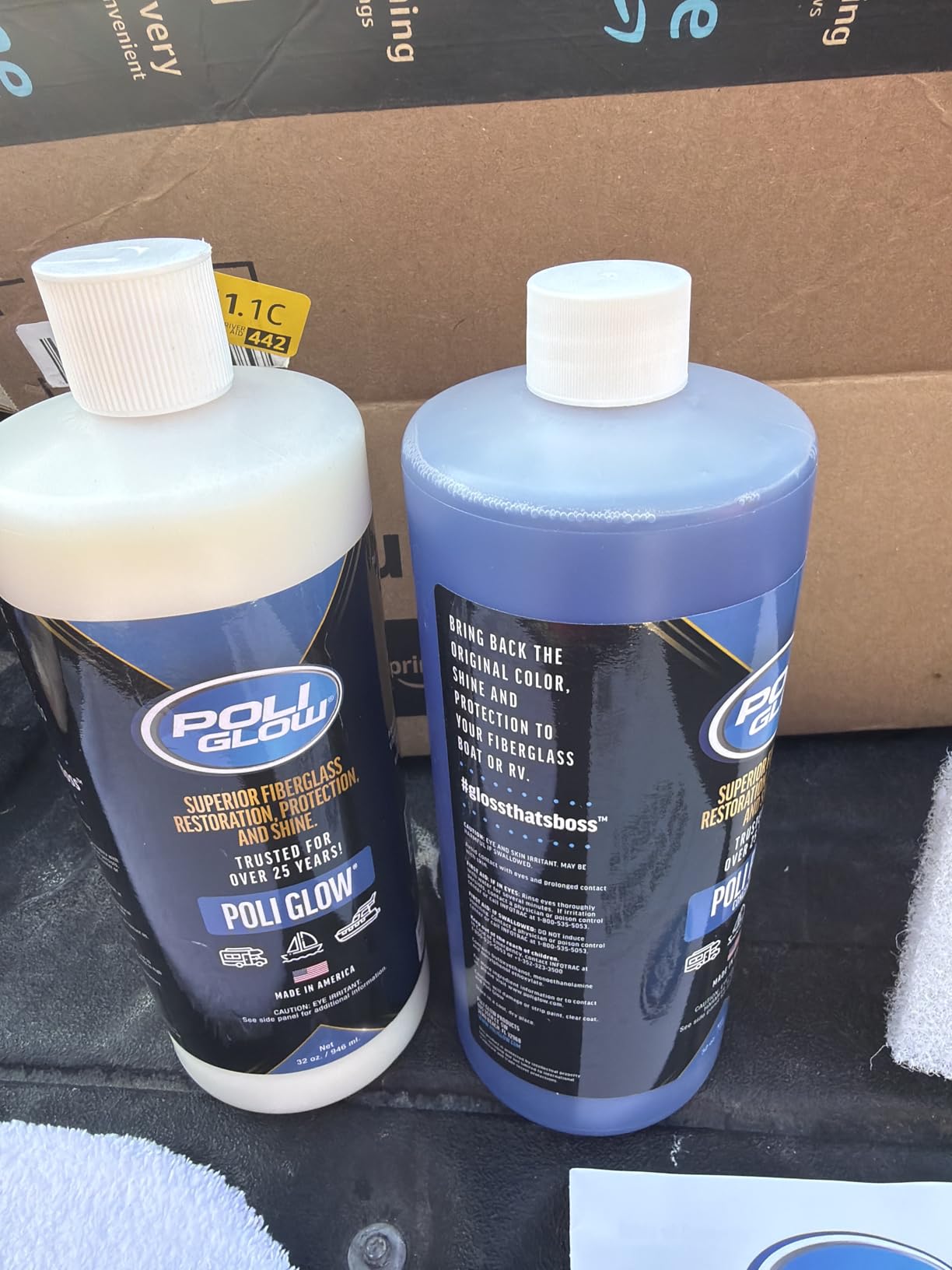 Poli Glow Boat & RV Restoration Fiberglass Kit - Complete Fiberglass Restorer for Boats & RVs - Eliminate Oxidation, Shine & Protect - Easy to Use Boat Cleaner, Long-Lasting - 4-in-1 Basic Kit customer photo 1