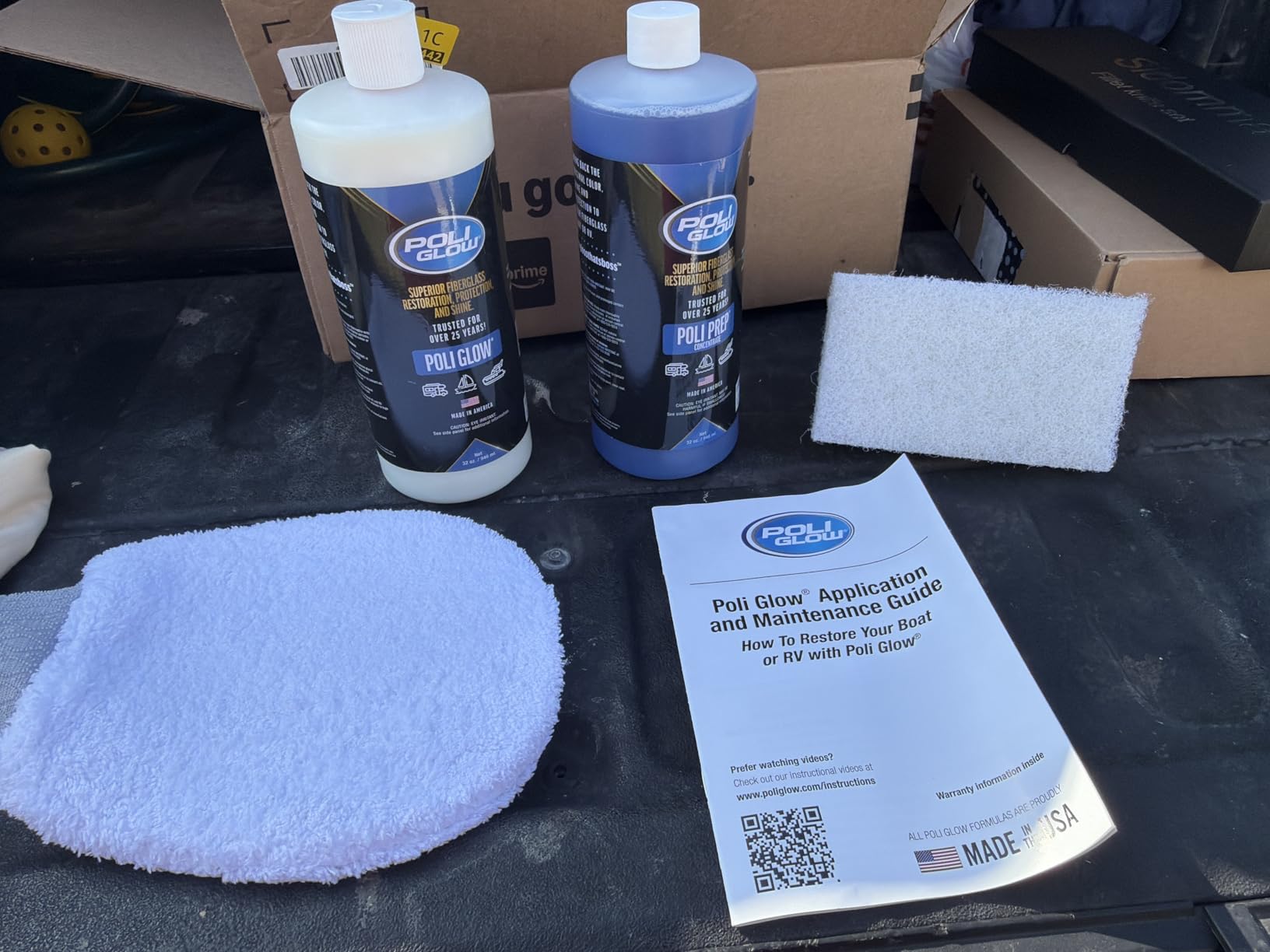 Poli Glow Boat & RV Restoration Fiberglass Kit - Complete Fiberglass Restorer for Boats & RVs - Eliminate Oxidation, Shine & Protect - Easy to Use Boat Cleaner, Long-Lasting - 4-in-1 Basic Kit customer photo 2