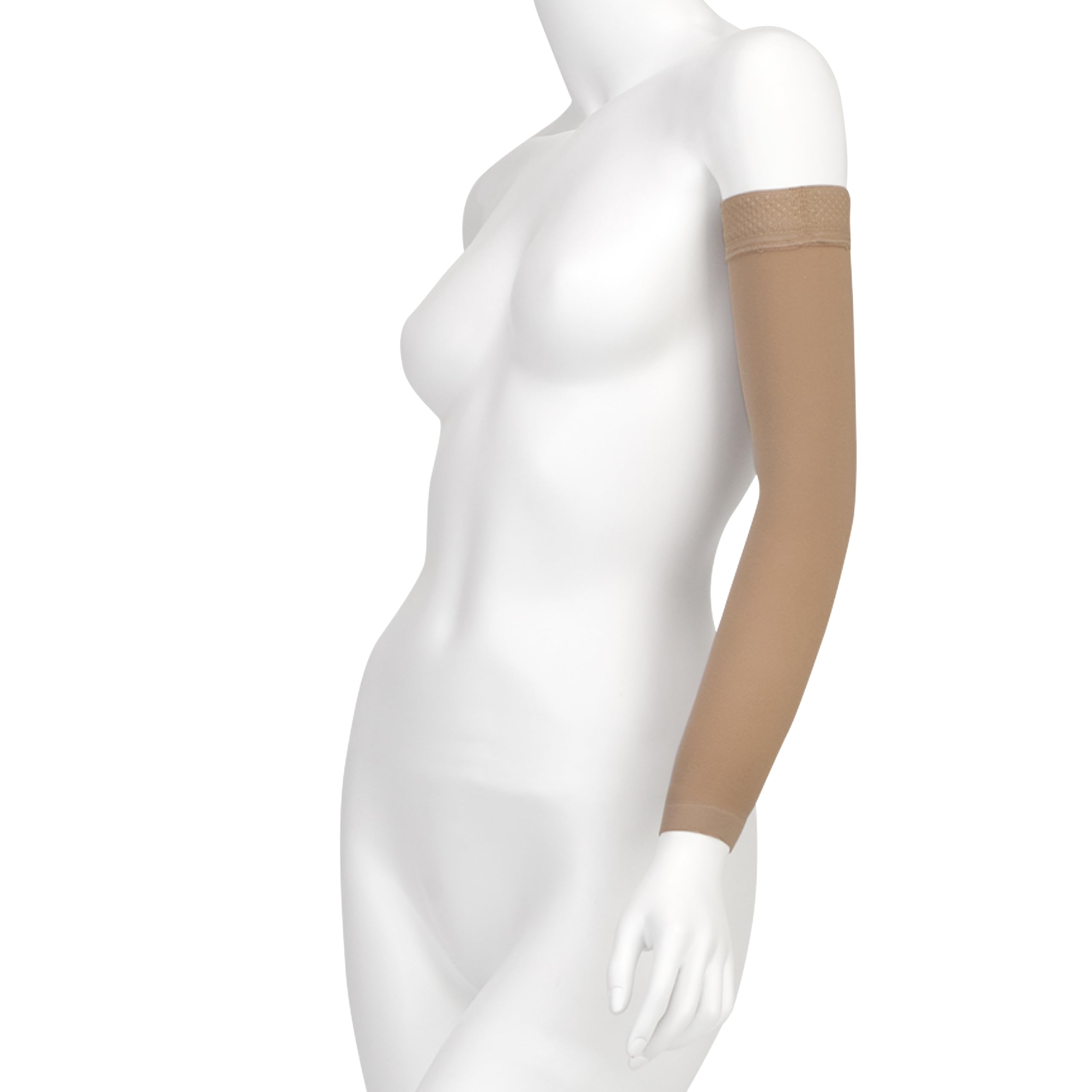 Juzo Soft 2001 Compression Armsleeve with Silicone Top Band, 20-30 mmHg Max Long Beige - #1 Top Rated customer photo 1