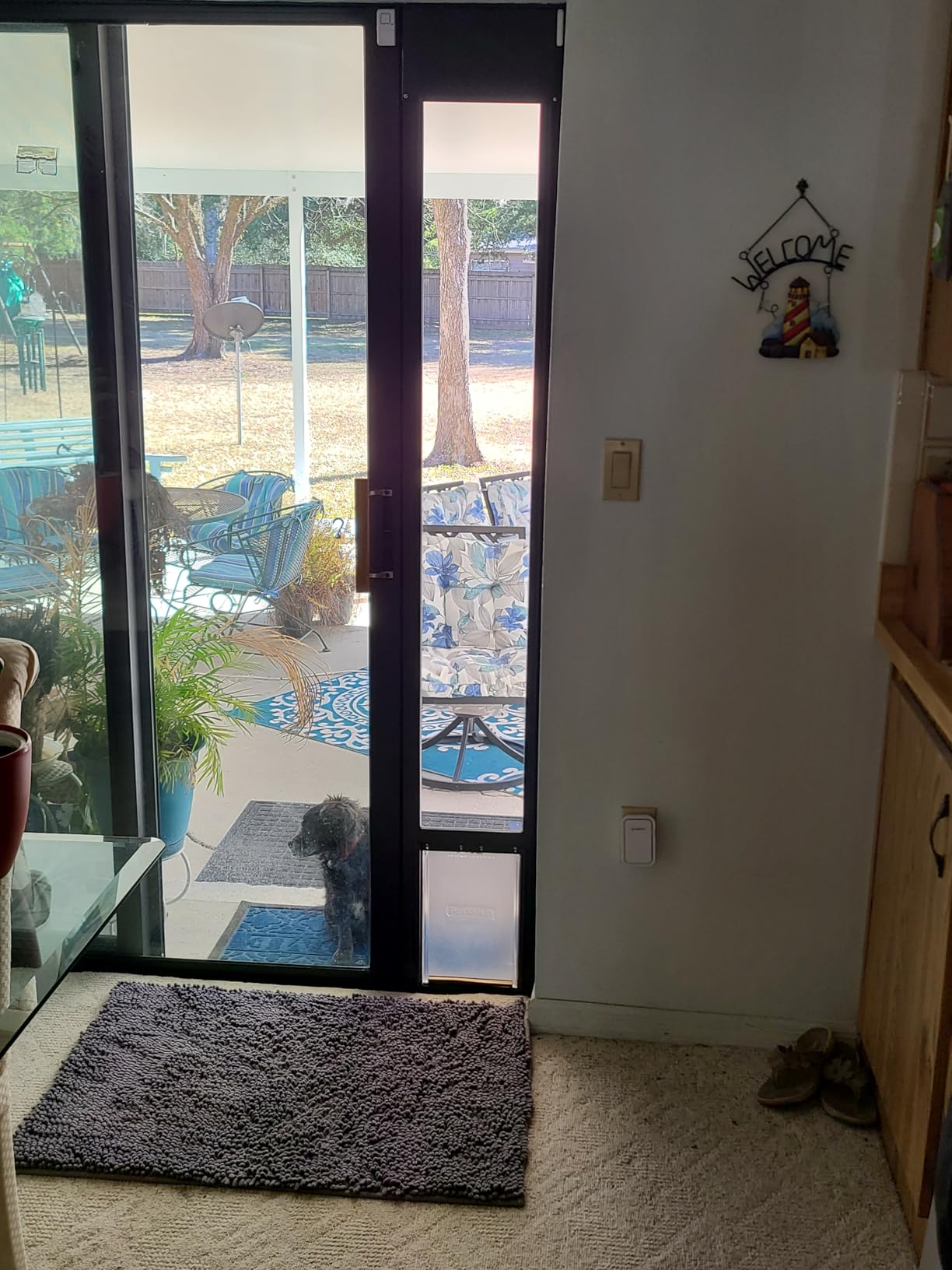 PetSafe Sliding Glass Pet Door - No-Cut DIY Install Doggy Door for Renters - Aluminum Frame - Adjustable Height 75 7/8