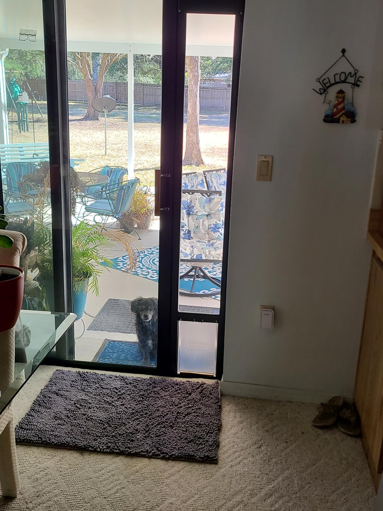 PetSafe Sliding Glass Pet Door - No-Cut DIY Install Doggy Door for Renters - Aluminum Frame - Adjustable Height 75 7/8