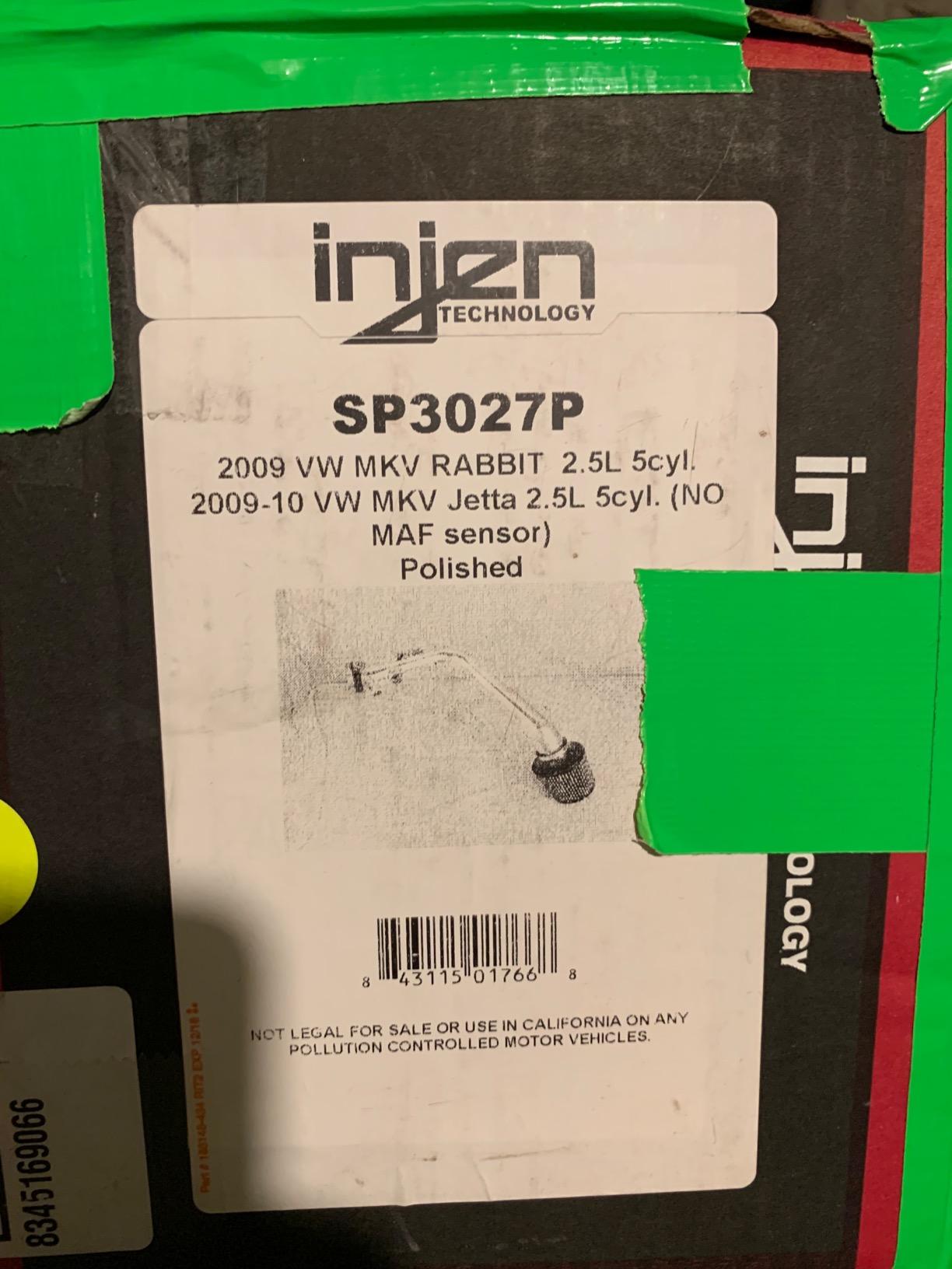 Injen SP3027P Cold Air Intake for VW Rabbit and Jetta MKV 5-Cylinder 2.5L customer photo 1