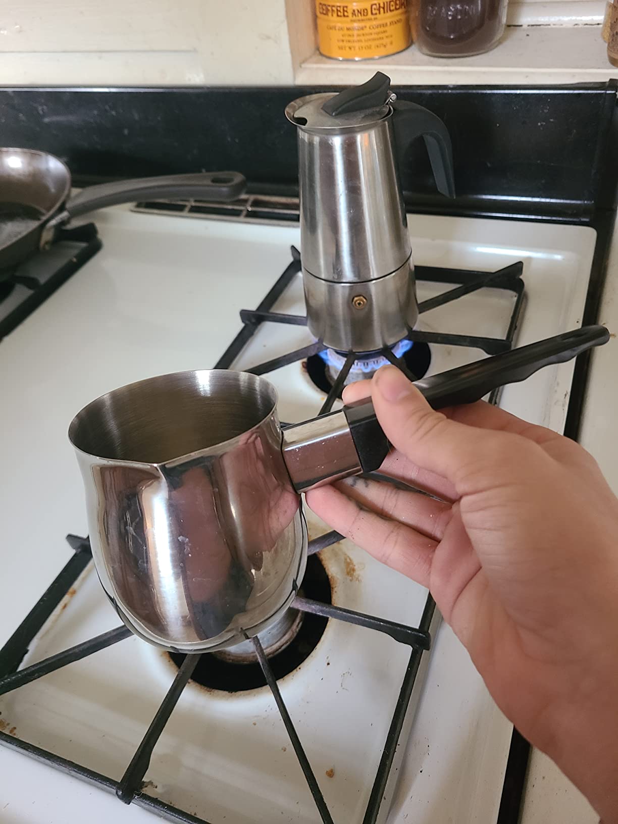 Fino Turkish Warmer Coffee Pot, Professional Quality 18/8 Stainless Steel, 6-Ounce Capacity, For Turkish Coffee, Hot Chocolate, Sauces customer photo 2