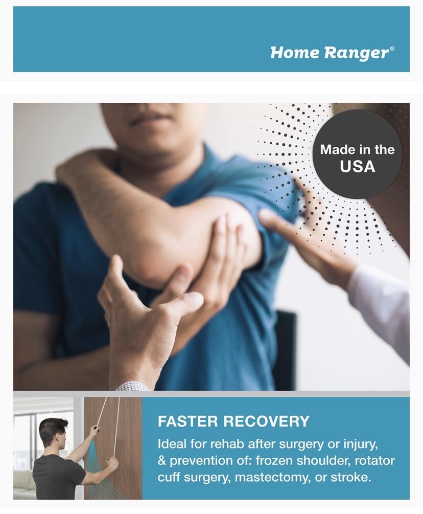 HomeRanger Premium Shoulder Pulley System - Original Version, Model 240 - Ergonomic Handles and Web Strap for Secure Over-The-Door or Side Attachment - Easy Set-up, Range of Motion Exercise Device customer photo 2