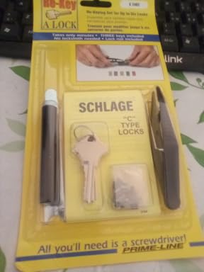 Prime-Line E 2402 Re-Keying Kit - Re-Key a Lock Kit with Pre-Cut Keys for Rekeying all your Locks to One Key, For Schlage Brand Locks, Type 'C' 5-Pin Style Locks customer photo 1