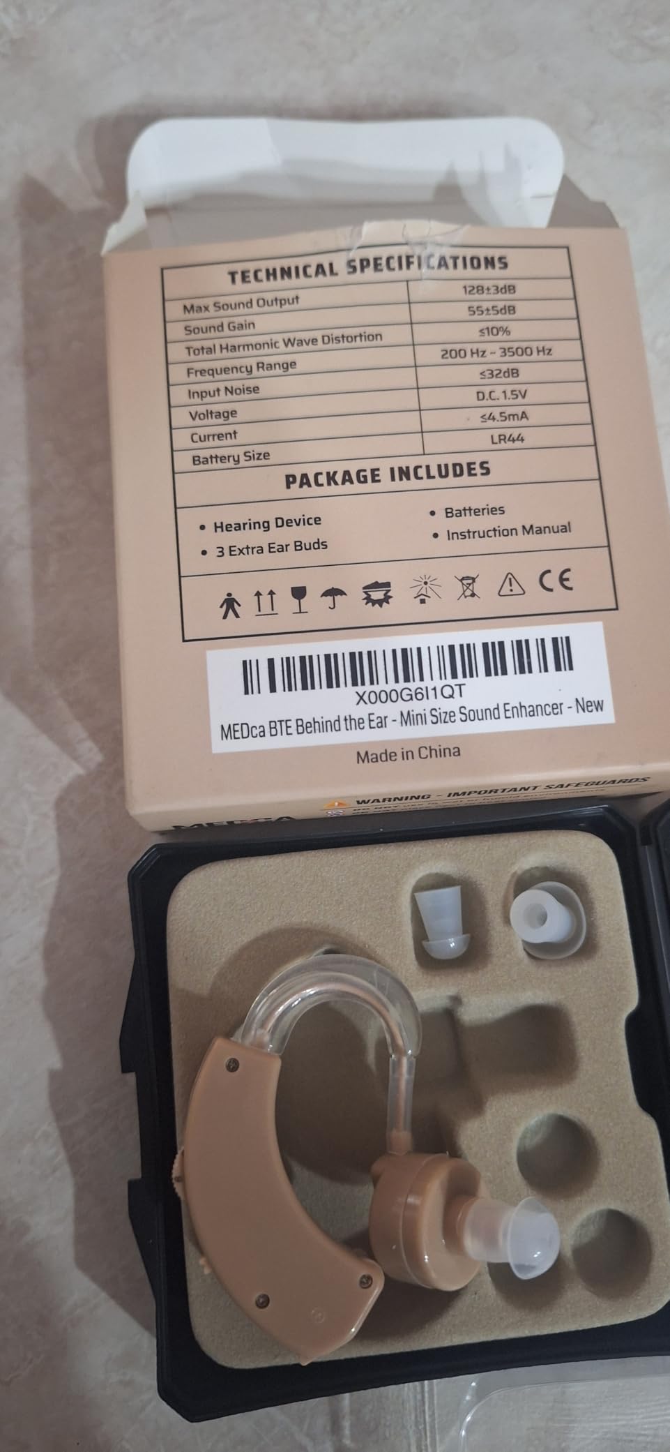 MEDca Hearing Amplifiers - Digital BTE Personal Sound Amplifier w/Noise Reduction & Volume Control, LR44 Battery Powered, 3 Ear Domes, Left or Right Use, Small & Discreet customer photo 2
