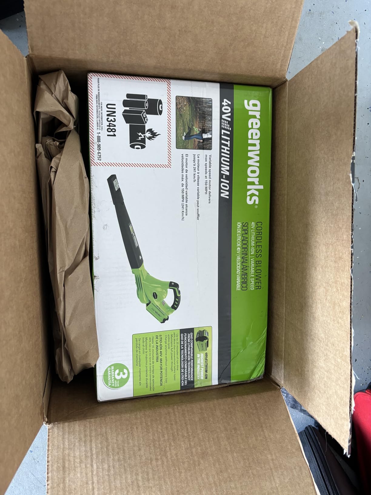 40V Leaf Blower/Sweeper, 150 MPH / 135 CFM, Lightweight with 2.0 Ah Battery and Charger customer photo 1