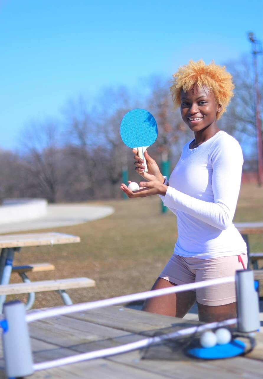 Champion Sports Anywhere Table Tennis: Ping Pong Paddles, Balls, and Portable Net & Post Set To Go, 10.1