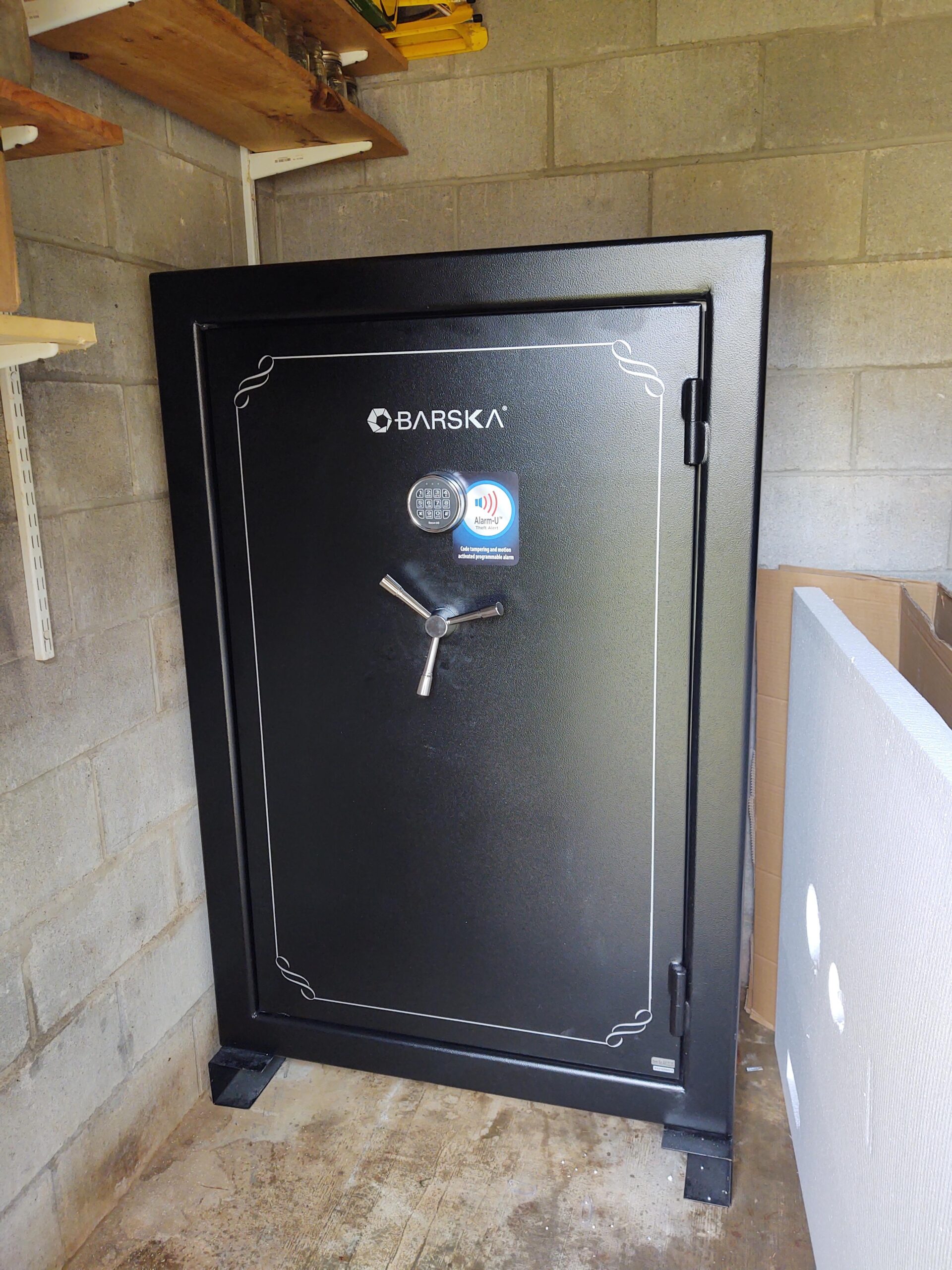 Barska FV-1000 Fireproof Vault Safe - 14-Rifle Capacity with Electronic Keypad, Pry-Resistant Door, 3 Steel Deadbolts, Fireproof 40 Min @1200°F, Removable Shelf Fire Proof DOJ Gun Safe Rifle Safe customer photo 2