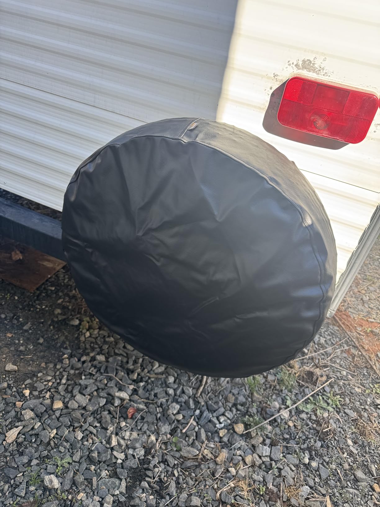 Moonet PVC Leather Spare Tire Wheel Cover for Car Truck SUV Camper Trailer Universal Fit RV JP FJ, R15 Black (for Overall Wheel Diameter 27-29 inch) customer photo 2