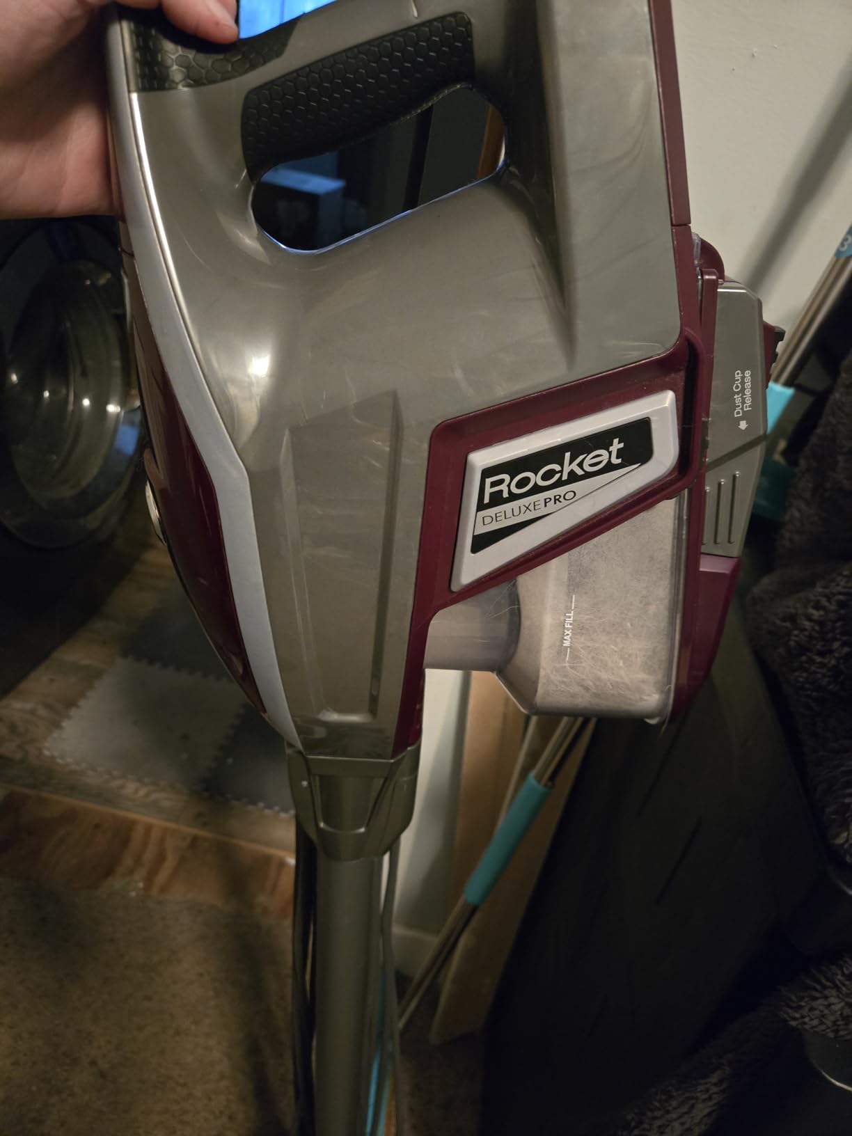 Shark HV322 Rocket Pet Plus Corded Stick Vacuum with LED Headlights, XL Dust Cup, Perfect for Pet Hair Pickup, Bordeaux/Silver customer photo 2