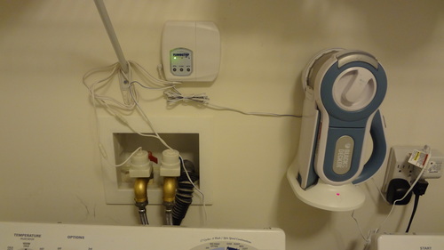 FloodStop Washing Machine Leak Detector Kit with Automatic Water Shut-Off and Visual/Audible Alarms, 3/4